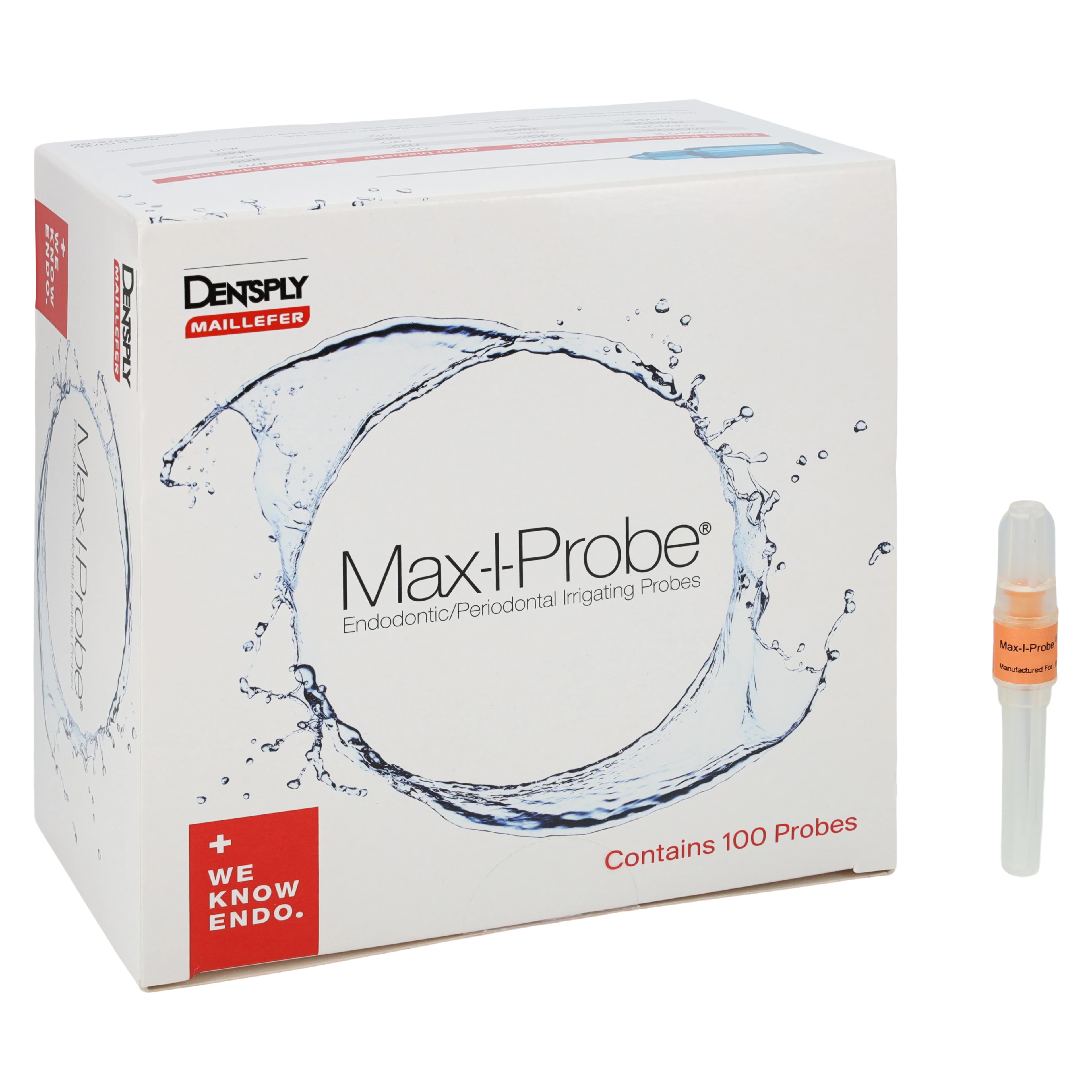 Max-i-Probe Endodontic/Periodontal Irrigation Probes, #50, 25 Ga x 1", Orange, 100/Pk, MAXP251 - Max-i-Probe Endodontic/Periodontal Irrigation Probes, # 50, 25 Ga x 1", Orange, 100/Pk, MAXP251 - Image 1