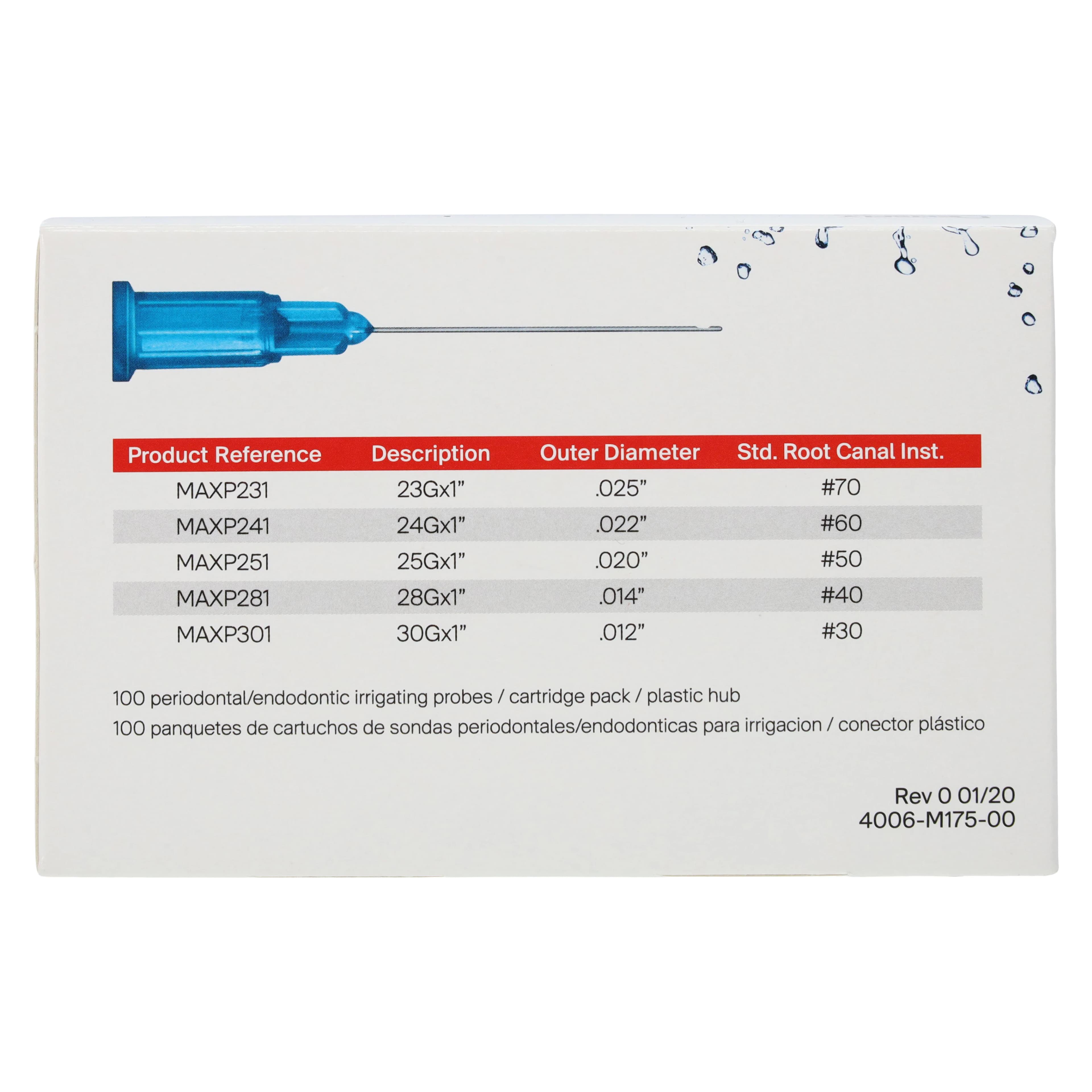 Max-i-Probe Endodontic/Periodontal Irrigation Probes, #30, 30 Ga x 1", Blue, 100/Pk, MAXP301 thumbnail 5