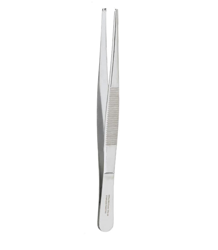 Miltex Vantage Tissue Forceps, 1x2 Teeth, Straight, 4.5", Stainless Steel, Autoclavable, Each - Tissue Forcep 1x2 Teeth Econ - Image 1