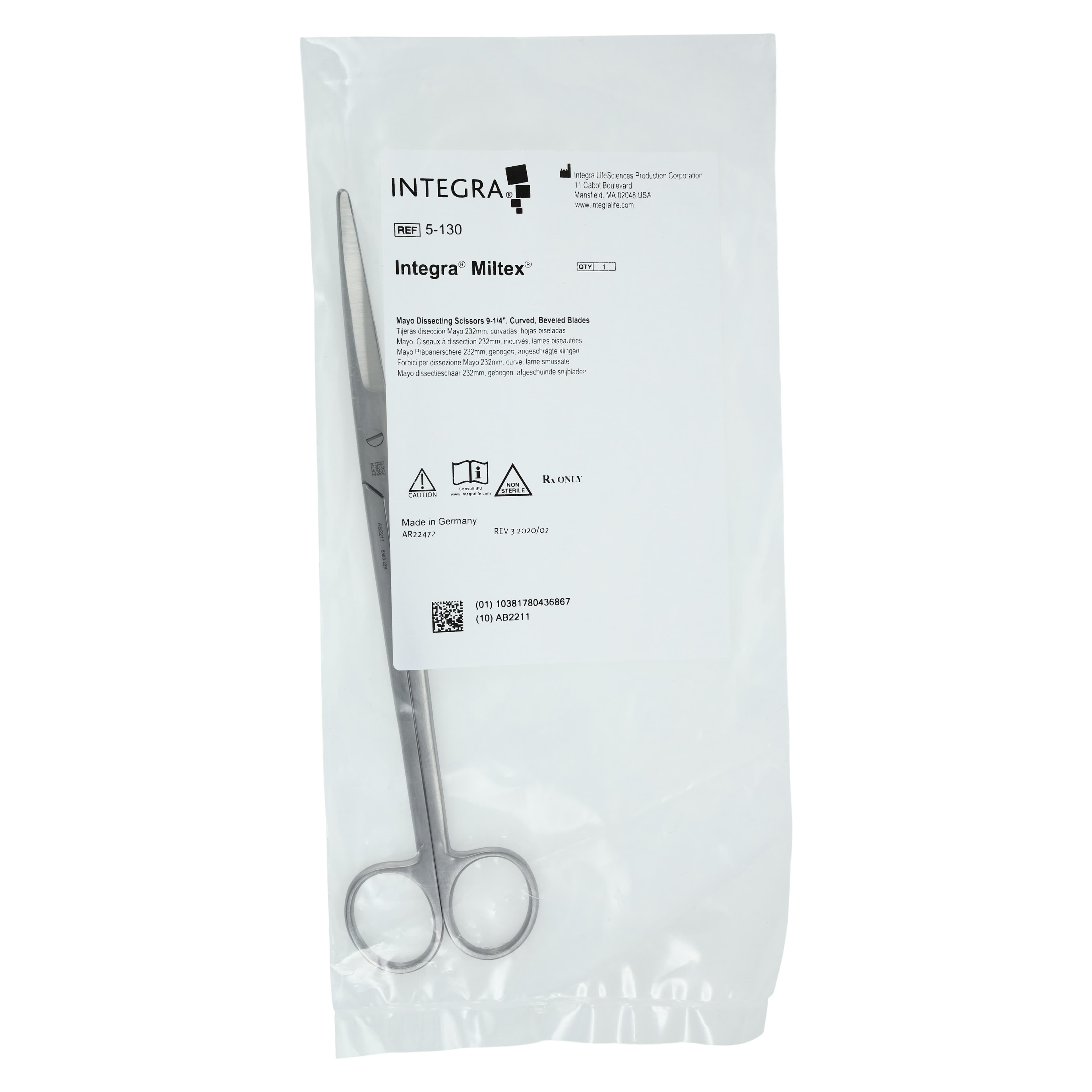 Miltex Mayo Dissecting Scissors, Curved, 9" (23 cm), Stainless Steel, Reusable, Autoclavable thumbnail 5