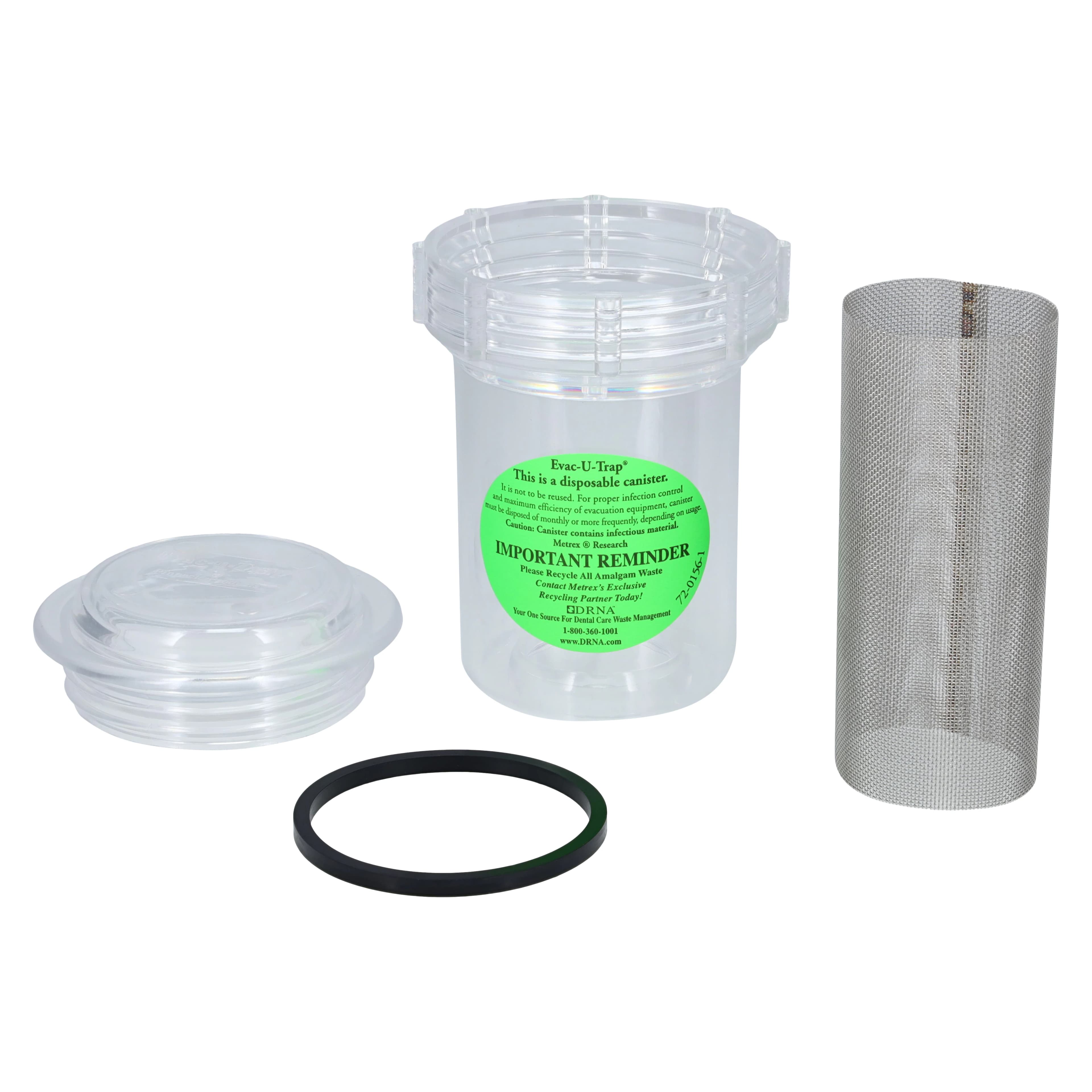 Kerr TotalCare Evac-u-Trap Disposable Canister, Model 2200, Internal Thread, 2-3/4"W x 3-5/8"H, 12/Box thumbnail 5