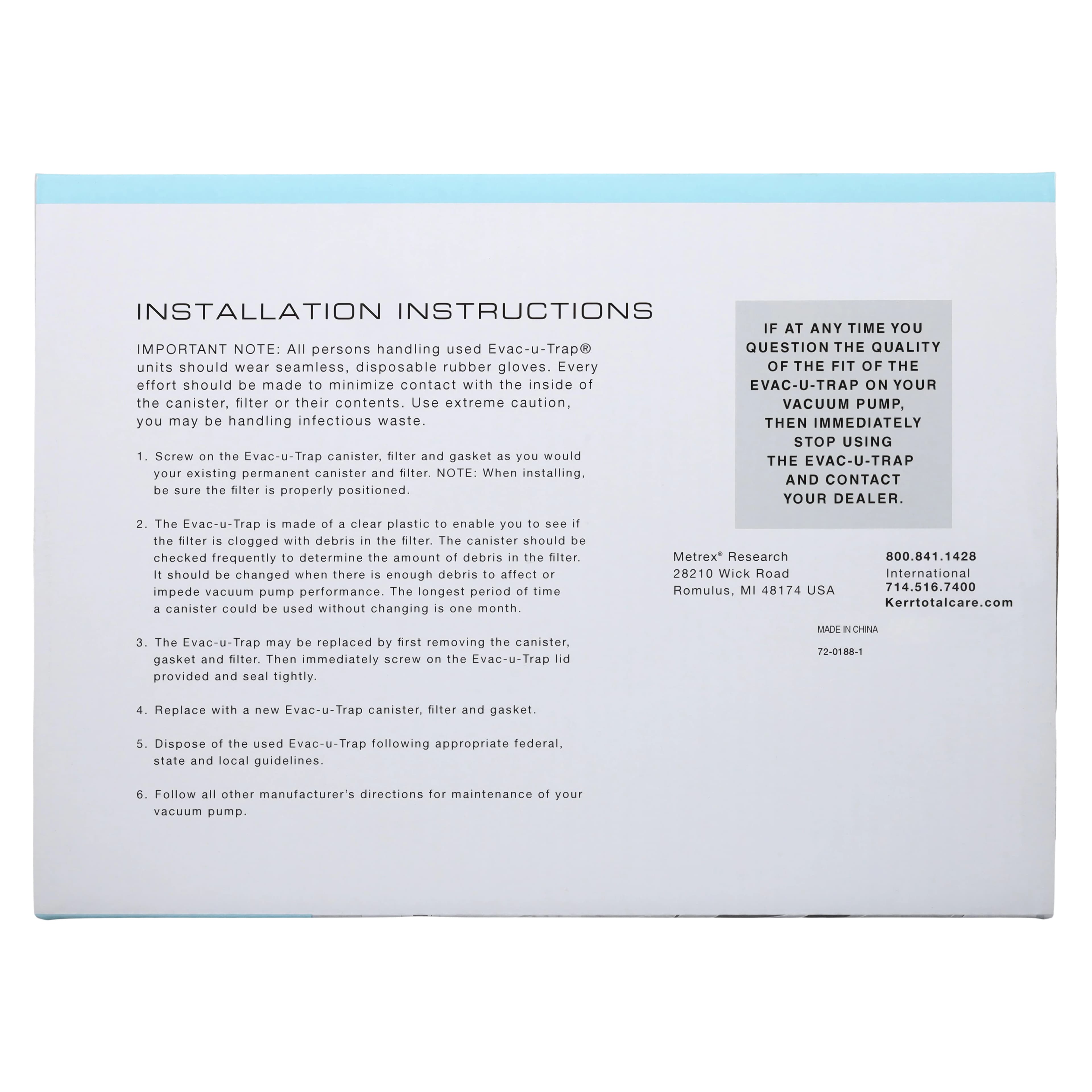 Kerr TotalCare Evac-u-Trap Disposable Canister, Model 2200, Internal Thread, 2-3/4"W x 3-5/8"H, 12/Box thumbnail 6