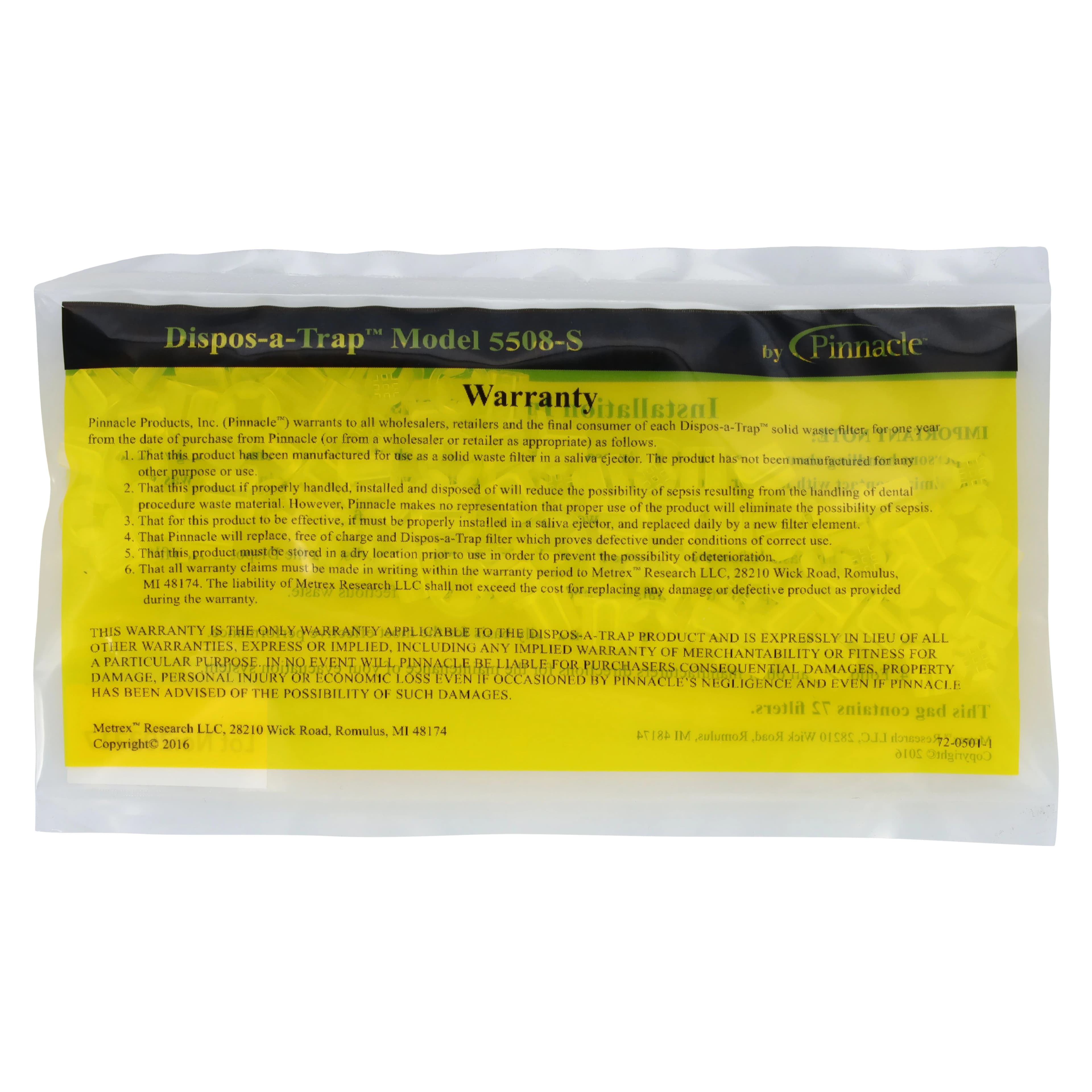 Dispos-A-Trap Universal Disposable Vacuum Trap, Model 5508-S, Fits All Saliva Ejectors, White, 72/Box thumbnail 2