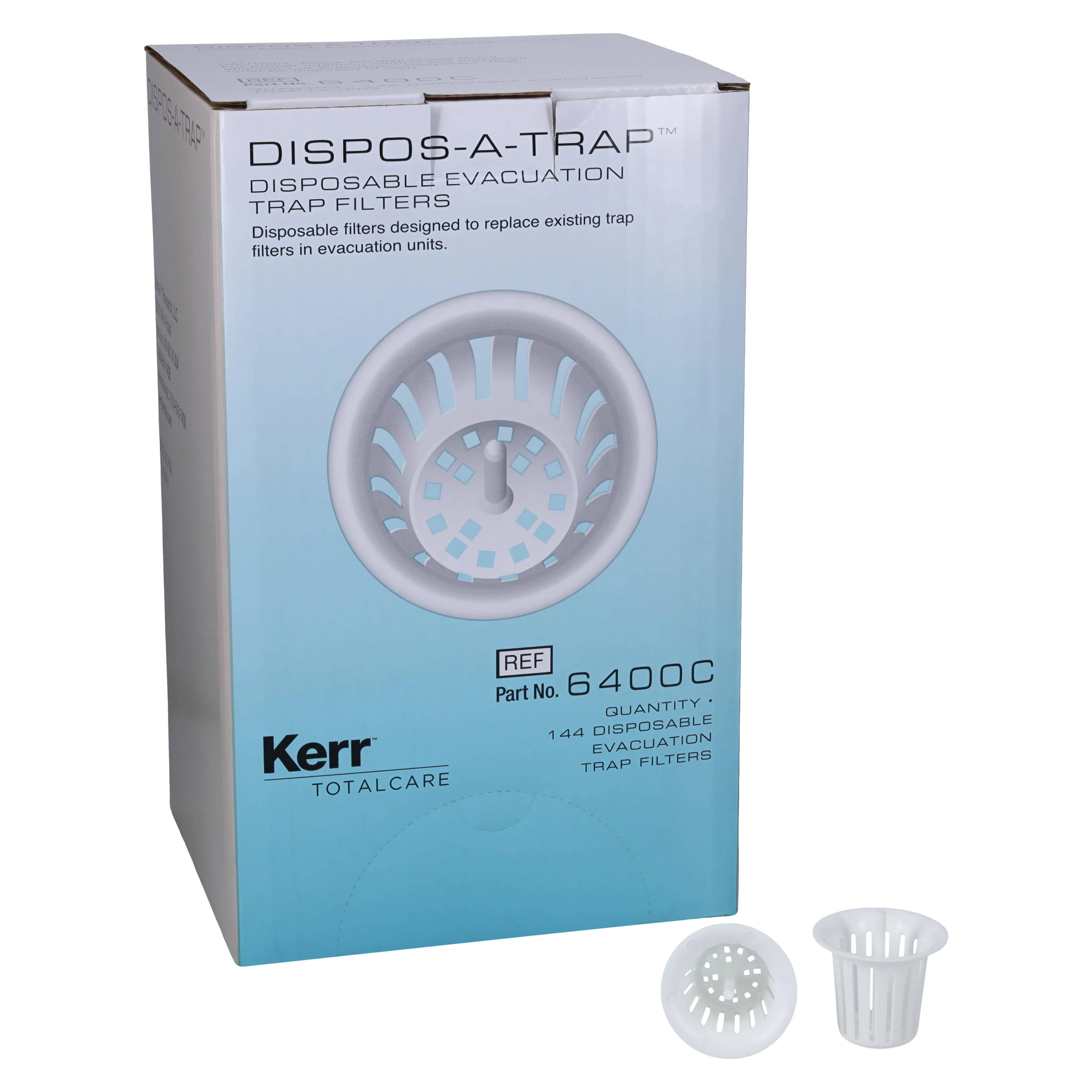 Pinnacle Dispos-A-Trap Disposable Vacuum Trap, Model 6400-C, 1-5/8" Diameter, Fits A-dec Cascade & Performer Cuspidors, 144/Pkg, 6400-C - Dispos-a-Trap&trade; - #6400-C - 1 5/8" Diameter - Image 1