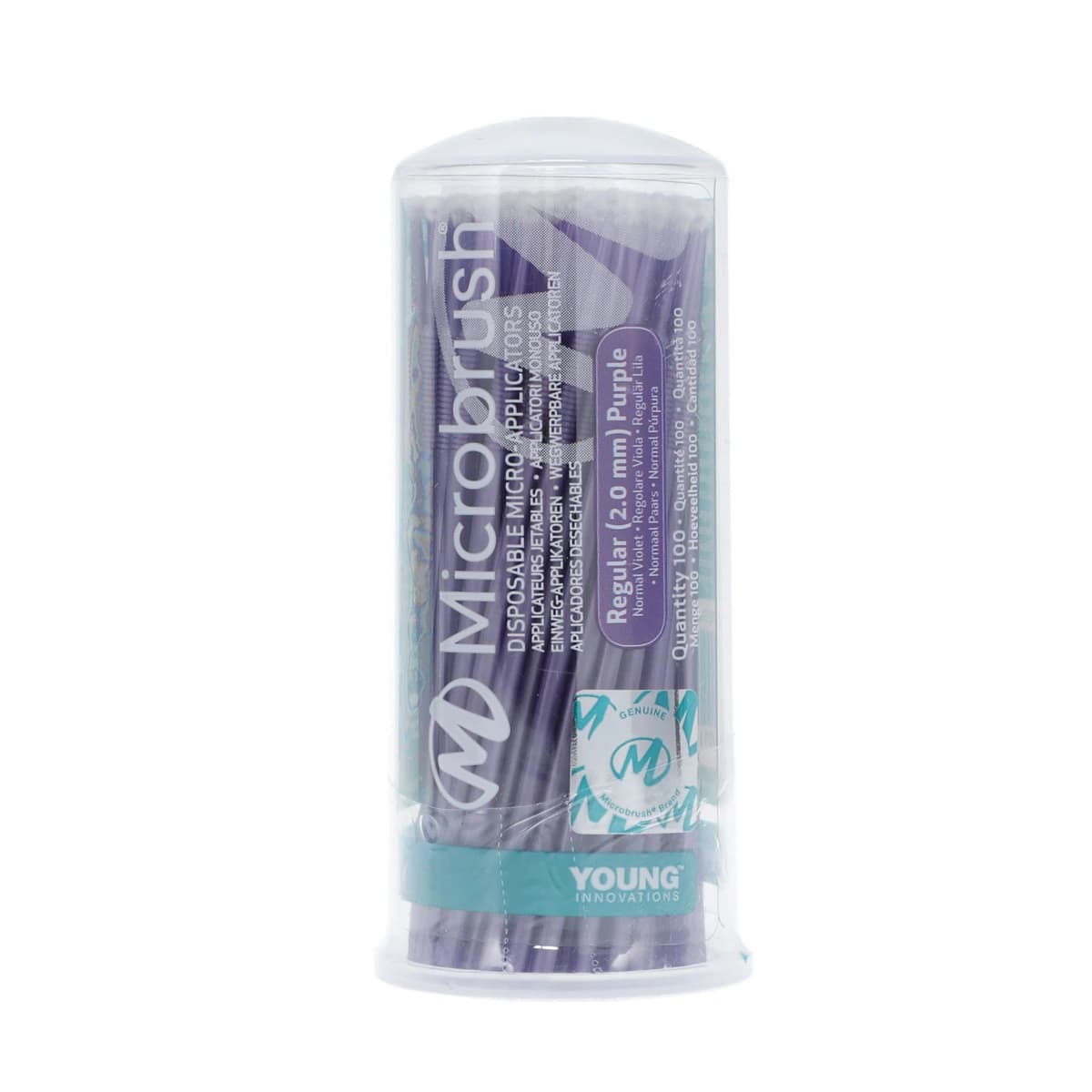 Microbrush Tube Series Disposable Applicators, Regular (2.0 mm), Purple, 100/Pkg, MRP400 - Microbrush Tube Series - Image 1