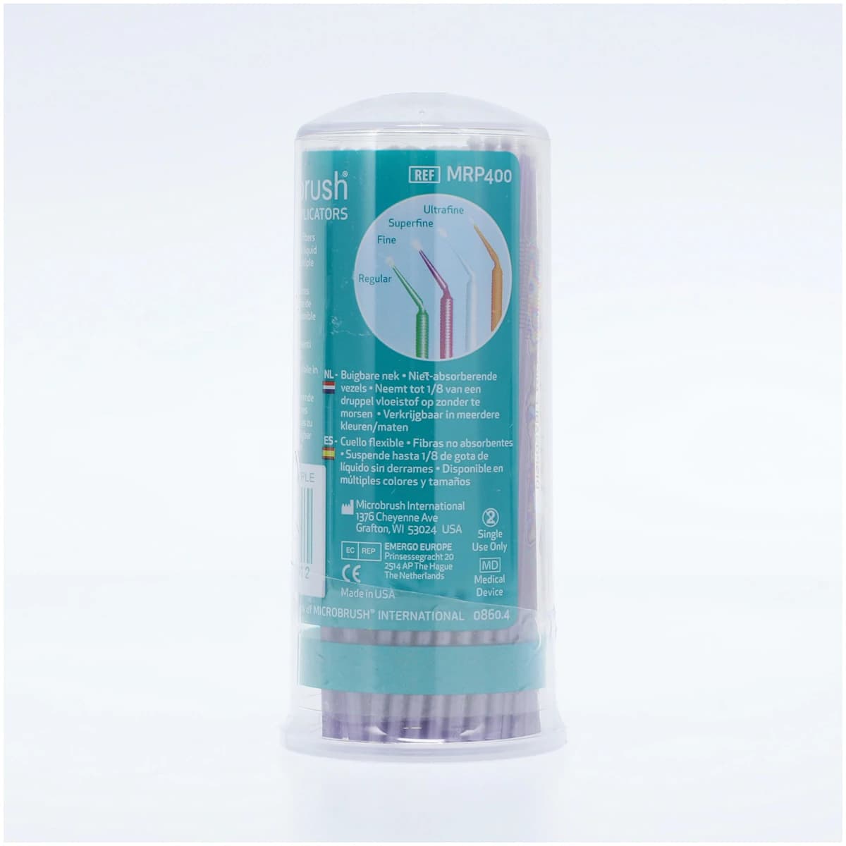 Microbrush Tube Series Disposable Applicators, Regular (2.0 mm), Purple, 100/Pkg, MRP400 thumbnail 3