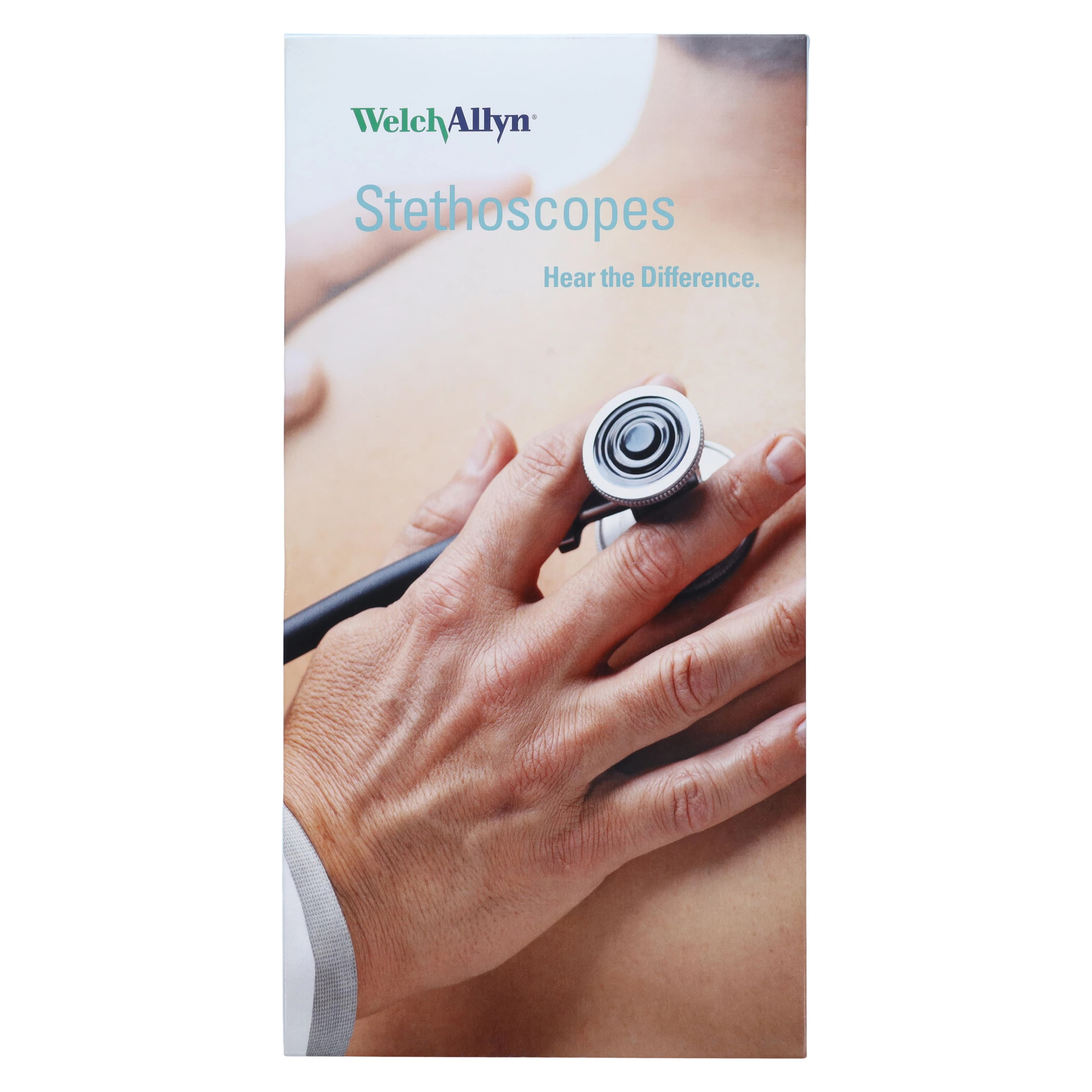 Welch-Allyn Professional Stethoscope, Double-Head, 28", Adult, Black, Stainless Steel Chest Piece thumbnail 8
