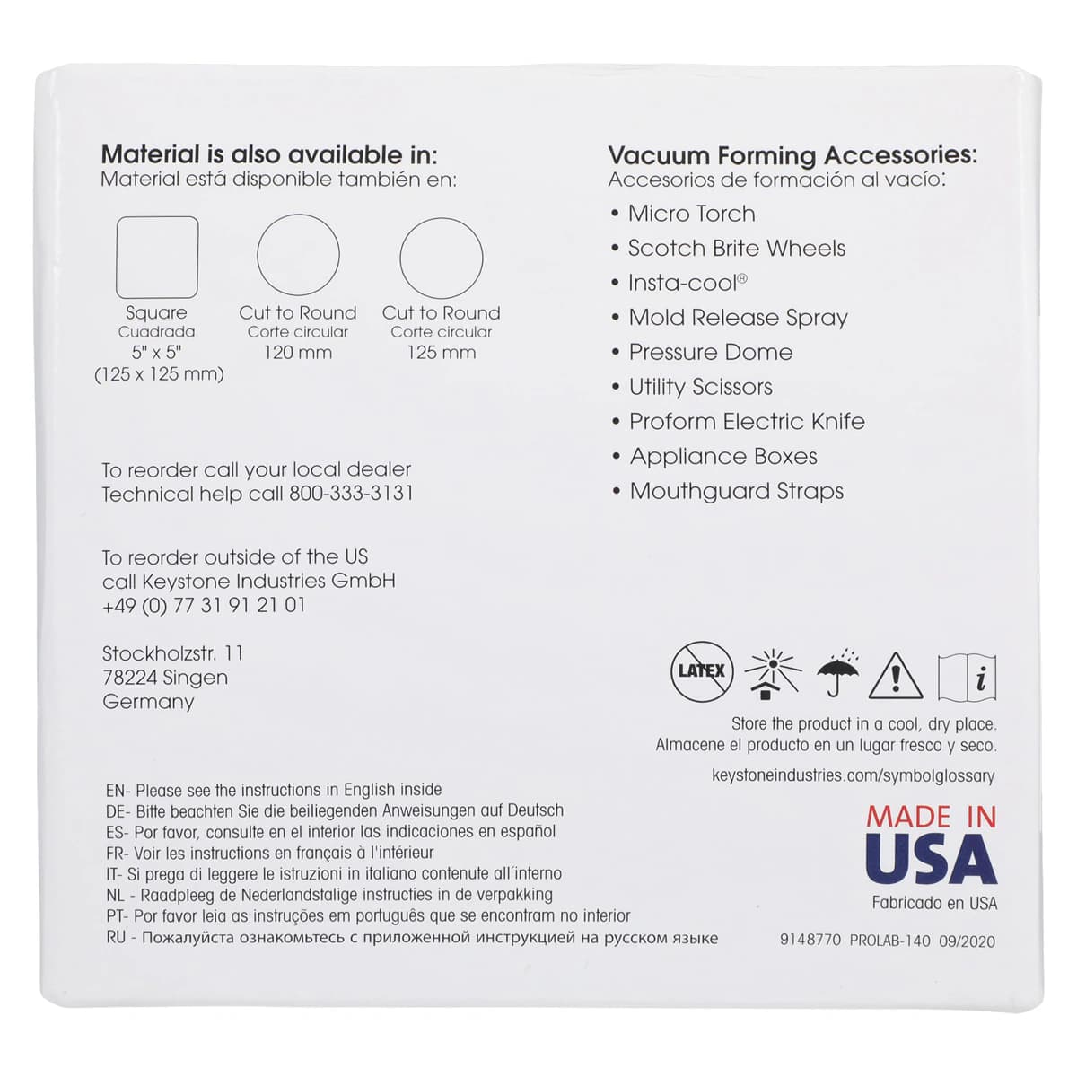 Pro-Form Dual-Color Mouthguard Laminates, 5" x 5", 0.160" (4mm), Black/Yellow, 12/Pk, 9598110 thumbnail 3