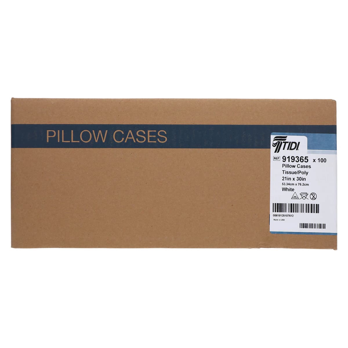 TIDI Disposable Tissue/Poly Pillowcases, 21" x 30", White, 100/Case, 919365 thumbnail 3