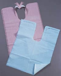 Tidi Chainless Bib with Ties, 18" x 25", Mauve, 1-Ply Tissue/1-Ply Poly, 250/Case, 917676 thumbnail 2