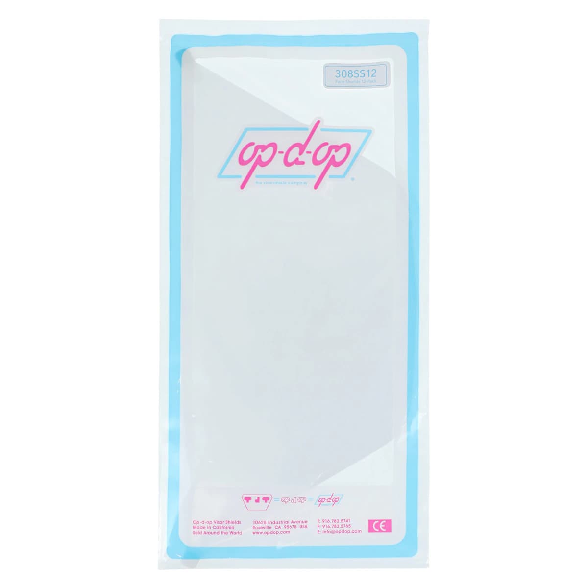 Op-D-Op Replacement Face Shields, 12/Pkg, 308SS12 - Op-d-Op Replacement Face Shields, pack of 12 - Image 1