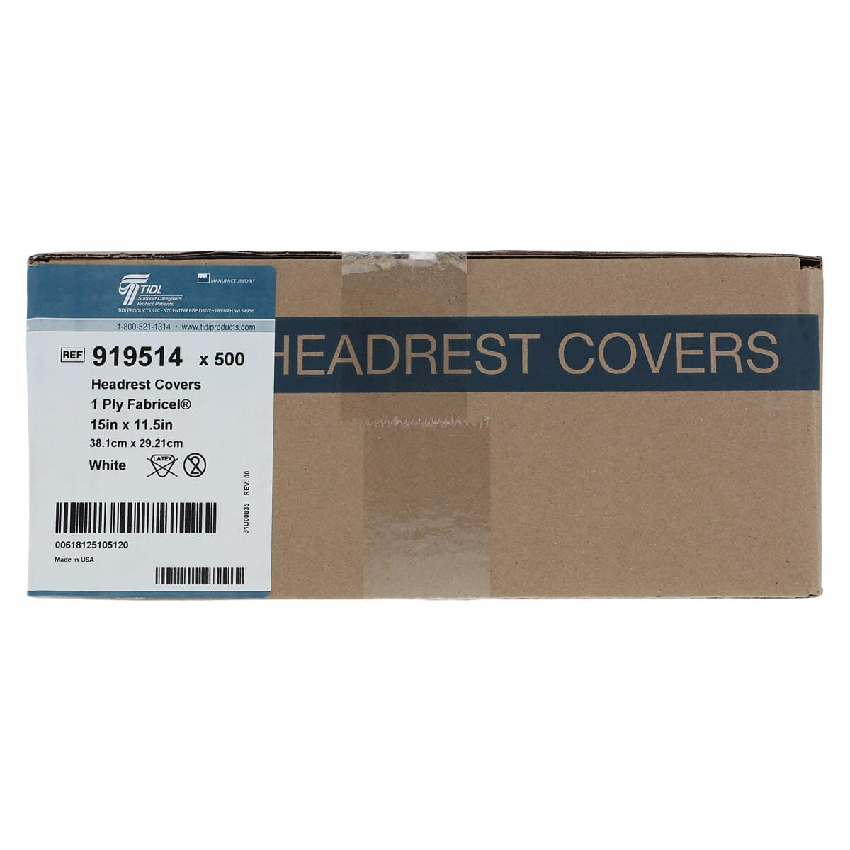 Tidi Products Fabricel Poly-Lined Headrest Covers, 15" x 11.5", White, 500/Case, 919514 thumbnail 3