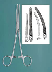 Rochester-Ochsner Hemostatic Forceps, Curved, 6-1/4", Stainless Steel, Autoclavable, Each - Forcep Rochester-Ochsner - Image 1