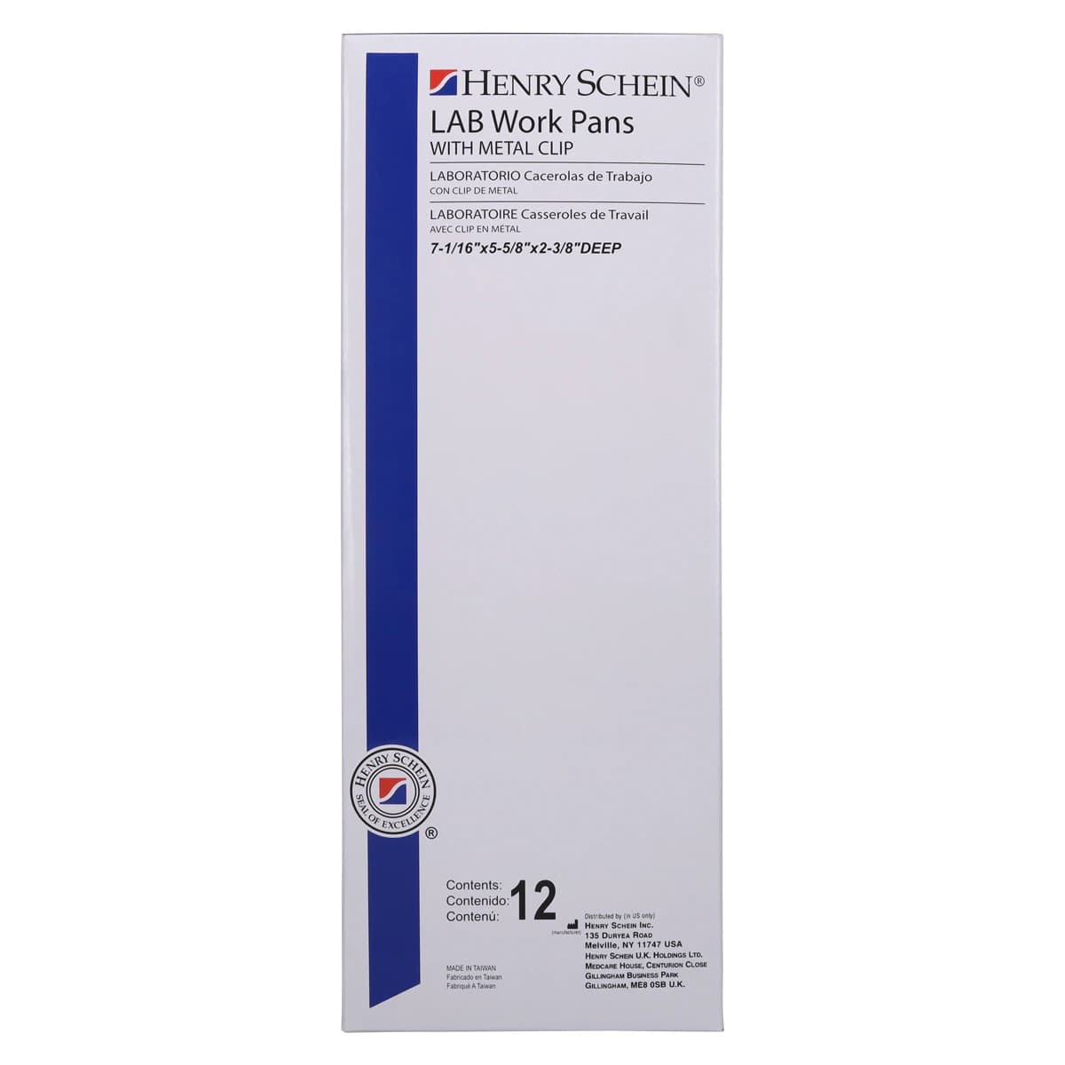 Plasdent Lab Pan with Metal Clip, White, 7-1/16" x 5-5/8" x 2-3/8" Deep, 207MLP-1 thumbnail 4