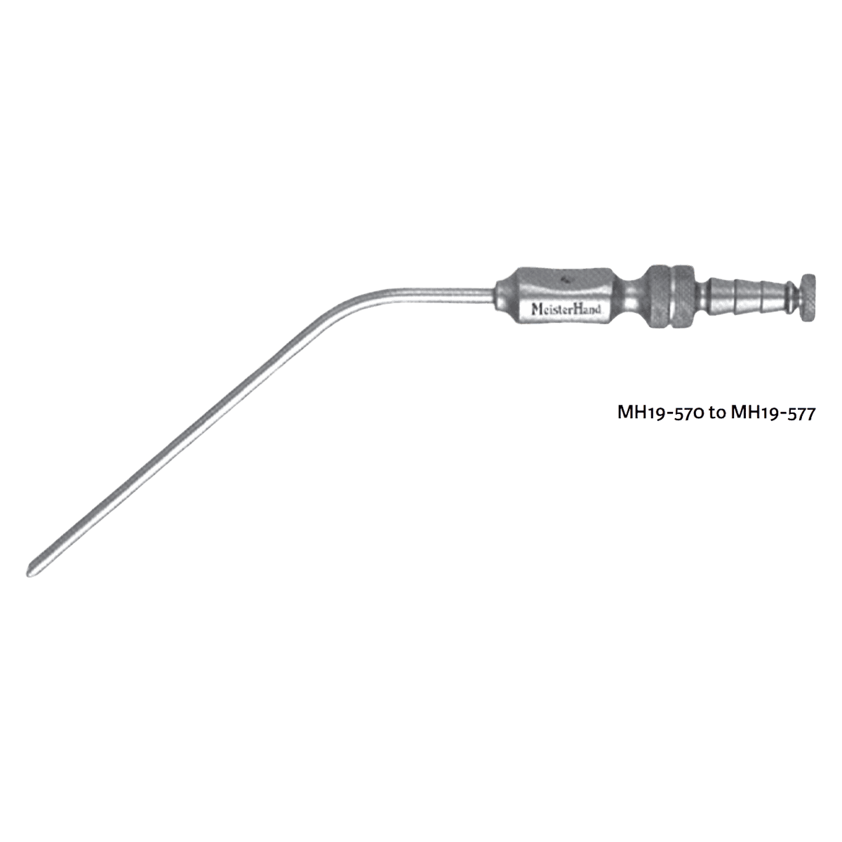 Integra Miltex MH Frazier Suction Tube, 8 Fr, Angled, Stainless Steel, Sterile, Single (MH19-573) thumbnail 2