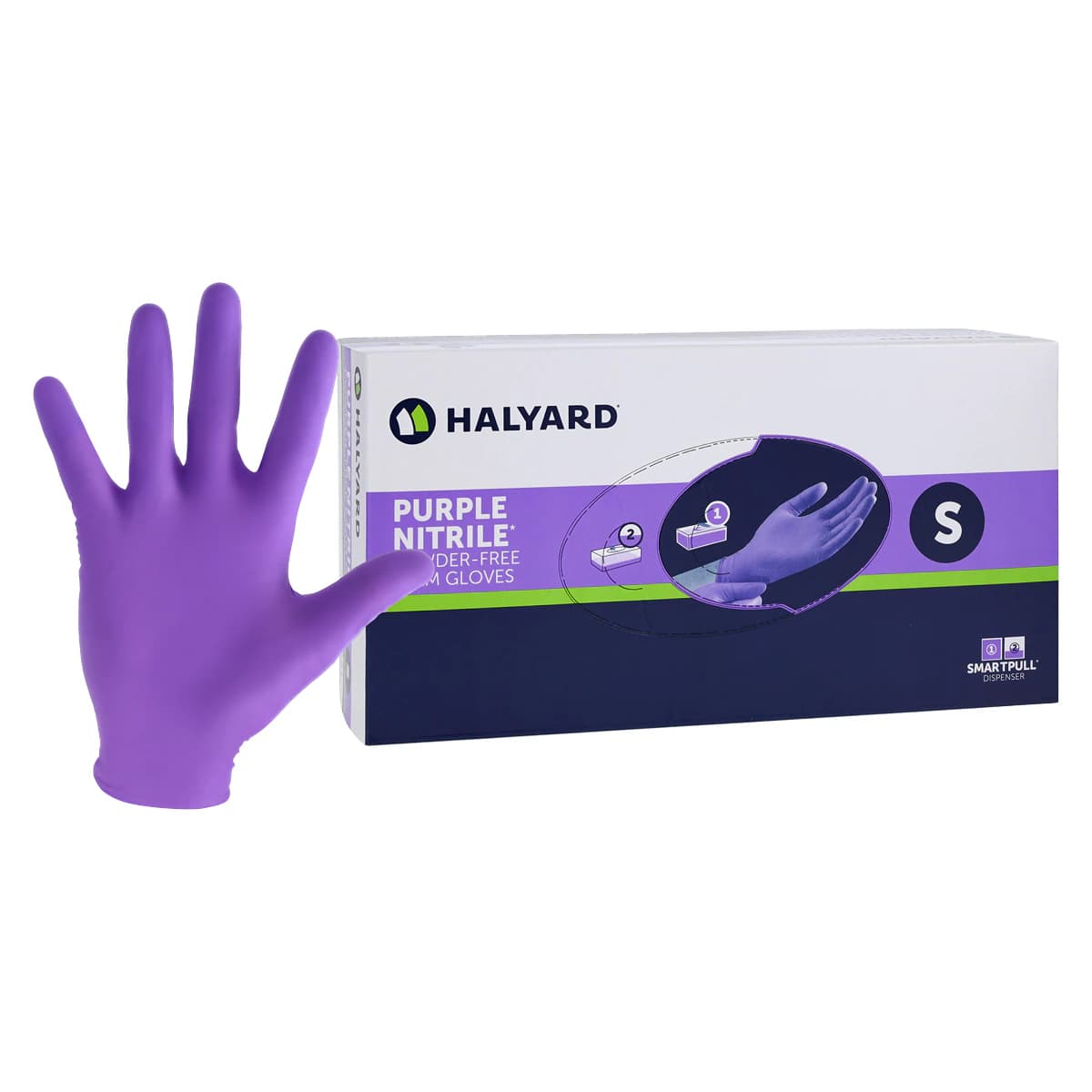 Halyard PURPLE NITRILE* Exam Gloves, Powder-Free, Latex-Free, Non-Sterile, Small, Purple, 100/Box, 55081 thumbnail 2