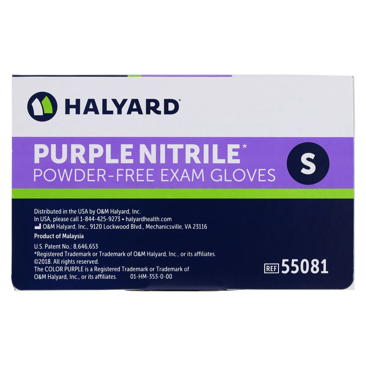 Halyard PURPLE NITRILE* Exam Gloves, Powder-Free, Latex-Free, Non-Sterile, Small, Purple, 100/Box, 55081 thumbnail 6