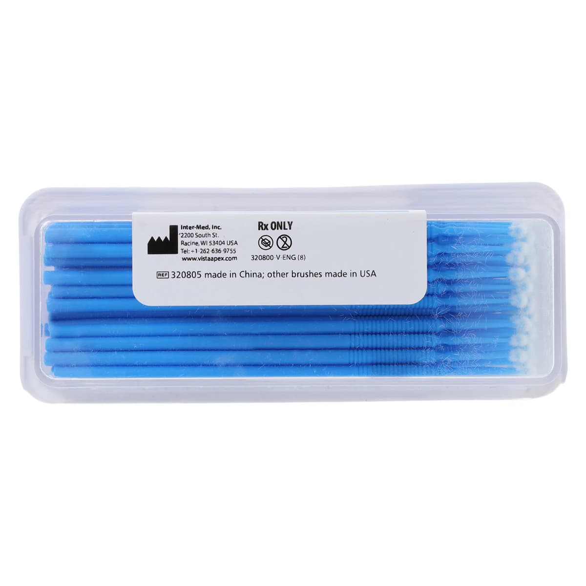 Vista Apex Micro-Applicator Brushes, Regular 2.0mm, Blue, Bendable, Non-Absorbent, Lint-Free, 100/Box, 320801 thumbnail 3