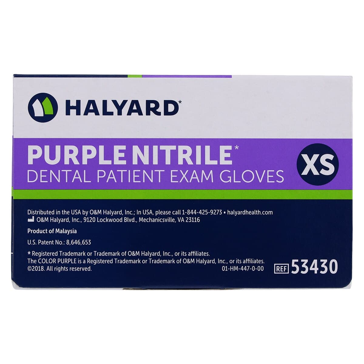 HALYARD PURPLE NITRILE* Dental Exam Gloves, X-Small, Purple, Powder-Free, Latex-Free, 100/Box, 53430 thumbnail 5