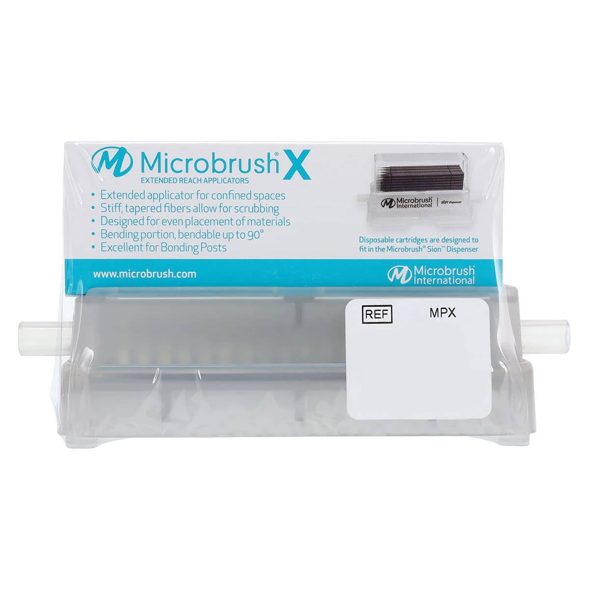Microbrush X Extended Reach Applicators, Extra-Thin Bendable Tips, Black, 100/Pk with Dispenser, MPX thumbnail 3