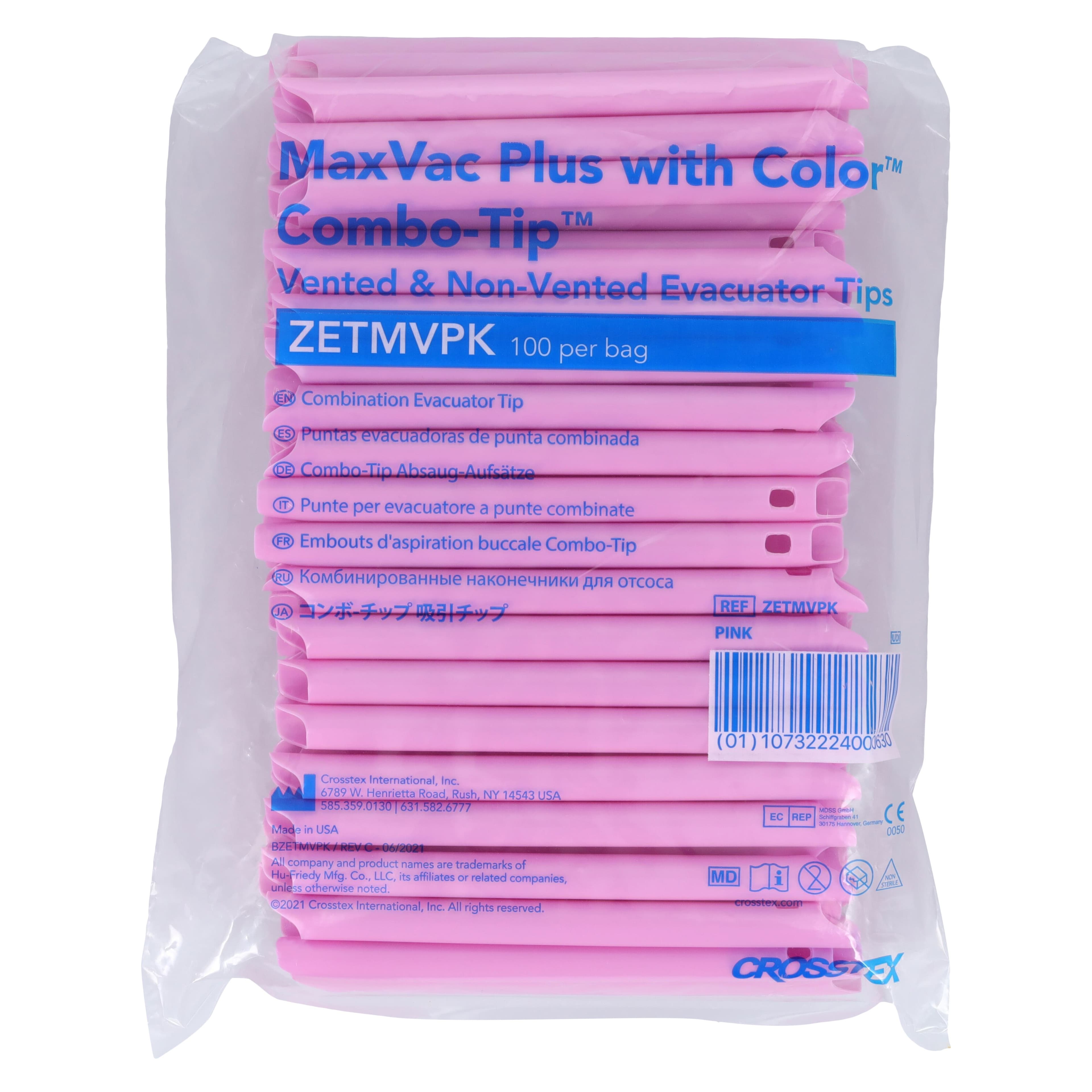 Crosstex MaxVac Plus Combo HVE Evacuator Tips, Vented/Non-Vented, Assorted Colors, 1000/Bx, ZETMVP thumbnail 5
