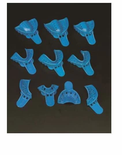 Excellent Disposable Impression Trays, #4 Medium Lower, Perforated Plastic, 12/Pk, IT-ML - Excellent Disposable Impression Trays, # 4, Medium, Lower, 12/Pk, IT-ML - Image 1