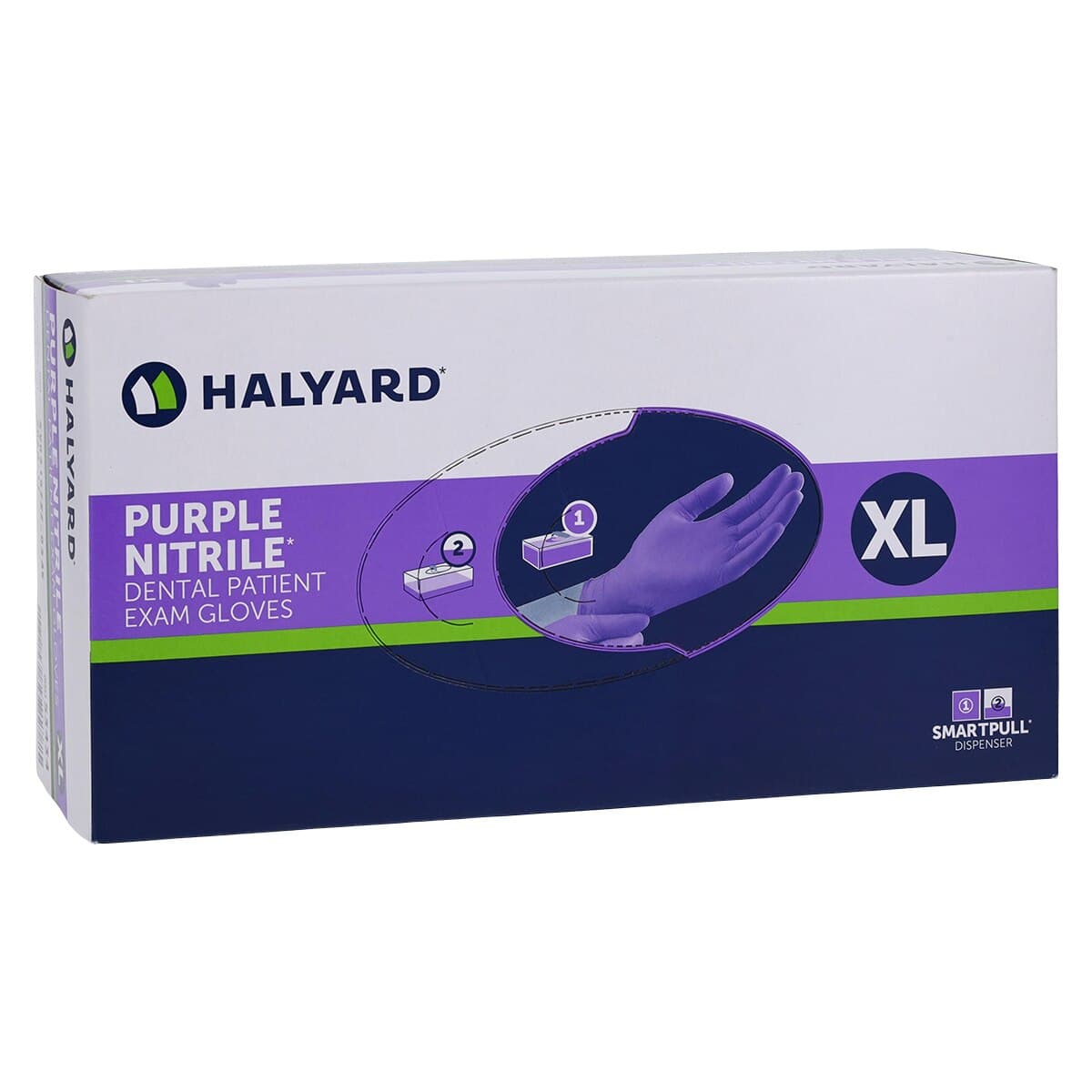 O & M Halyard Purple Nitrile Examination Gloves, Powder-Free, Non-Sterile, Latex-Free, X-Large, Purple, 100/Bx thumbnail 4