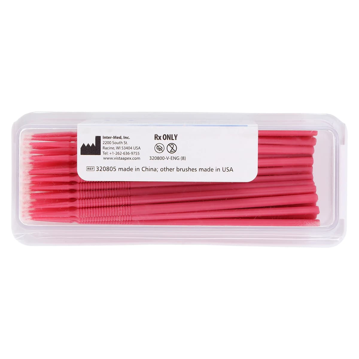 Vista Apex Micro Applicator Brushes, Fine, Pink, Bendable, 100/Pkg, 320800 thumbnail 3