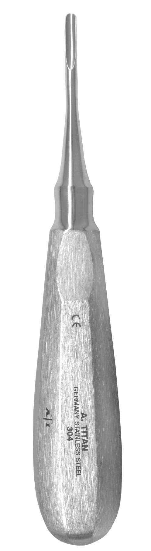 A. Titan Instruments #304 Medium Straight Surgical Elevator, 3.5mm Tip, Single End, Stainless Steel, 1 Each - Medium Straight Elevator - Image 1