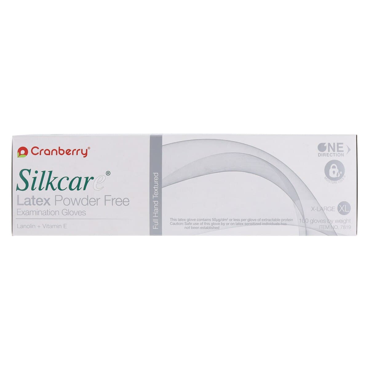 Cranberry Silkcare Powder-Free Latex Exam Gloves with Lanolin & Vitamin E, Extra Large, White, 100/Box, CR7819 thumbnail 6