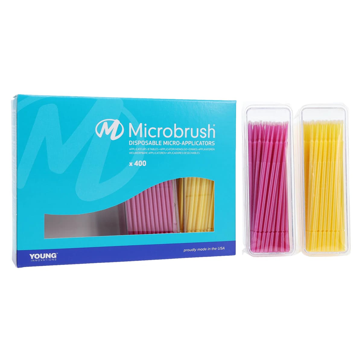 Microbrush Plus Micro-Applicator Dispenser Refills, Fine, Yellow/Pink, 400/Pk, PF400 thumbnail 2