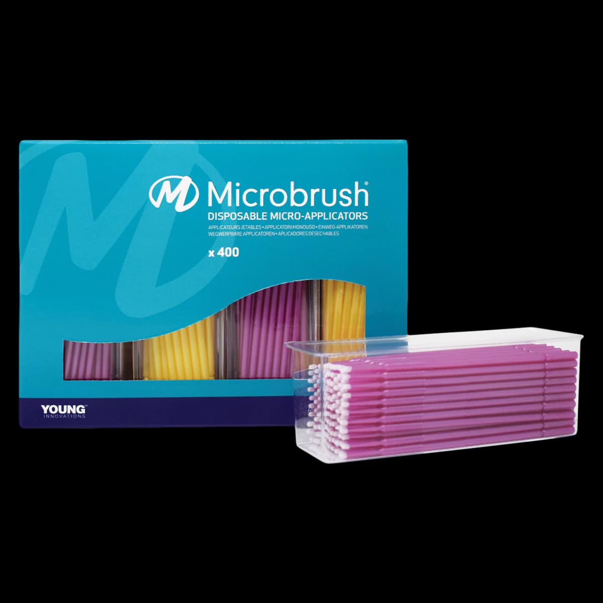 Microbrush Plus Micro-Applicator Dispenser Refills, Fine, Yellow/Pink, 400/Pk, PF400 - Microbrush Plus Micro-Applicator Dispenser Refills, Fine, Yellow/Pink, 400/Pk, PF400 - Image 1