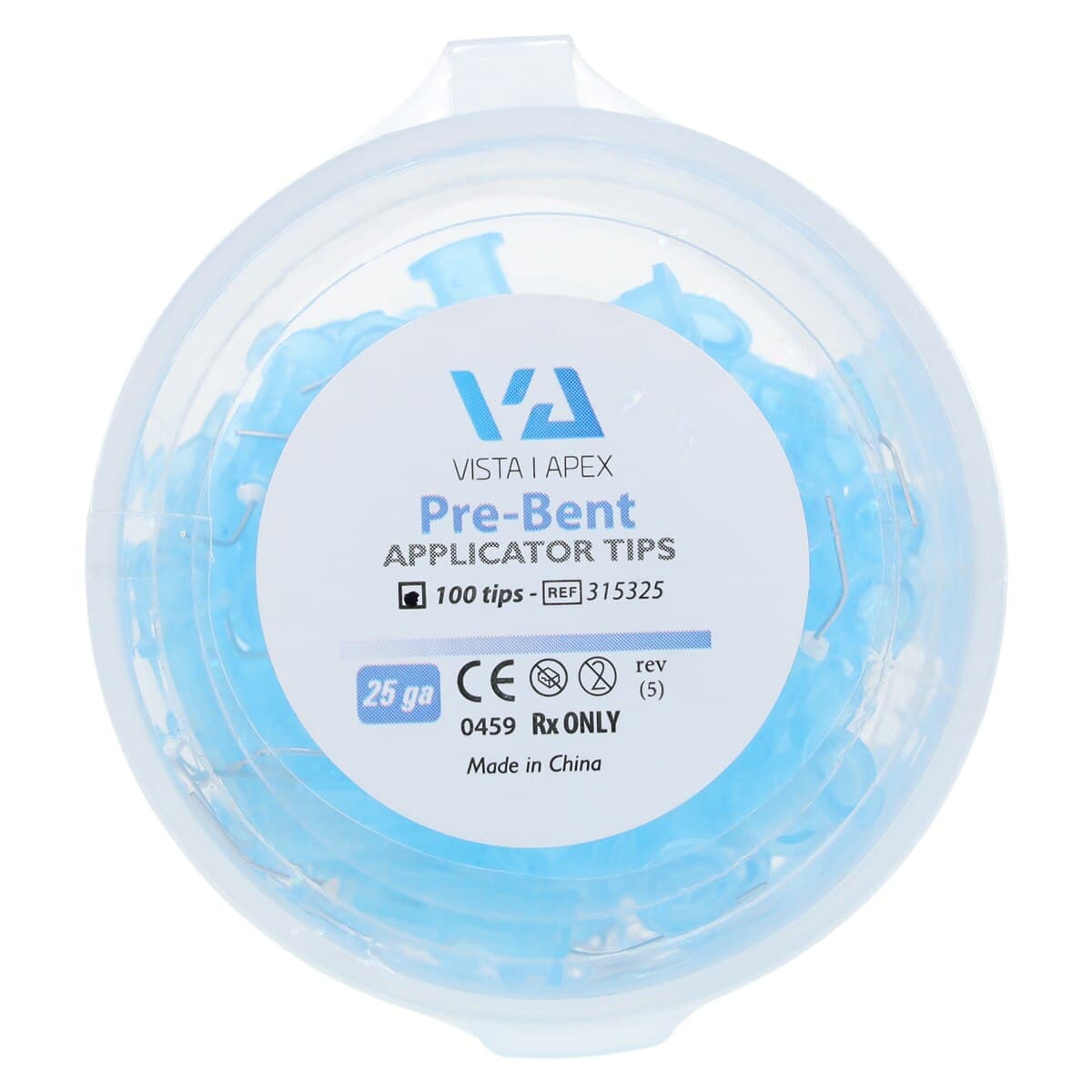 Vista Apex Pre-Bent Applicator Tips, 25 Gauge, Blue, 100/Pkg, 315325 thumbnail 3