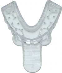 Vista Apex Clear Plastic Impression Trays, #2, Large Lower, Perforated, 12/Bag, 310002 - Clear, #2, Large Lower, 12/Bag, 310002 - Image 1