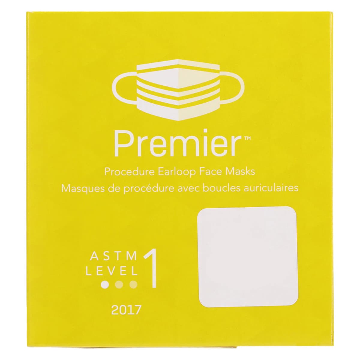 SafeMask® Premier™ Procedure Face Mask, ASTM Level 1, Ear Loop, Yellow, 50/Box thumbnail 7