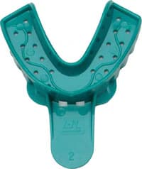 Vista Disposable Plastic Impression Trays, #2, Large, Lower, Green, 12/Pk, 311002 - Disposable Plastic Impression Trays, # 2, Large, Lower, Green, 12/Pk, 311002 - Image 1