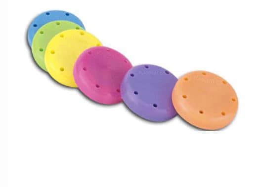 Plasdent Small Round Magnetic Bur Block, 7-Hole, Neon Purple, 400BS-S10, 1/Pk - Magnetic Bur Block, 7 Burs Capacity, Small Round, Neon Purple, 1/Pk, 400BSS-10 - Image 1
