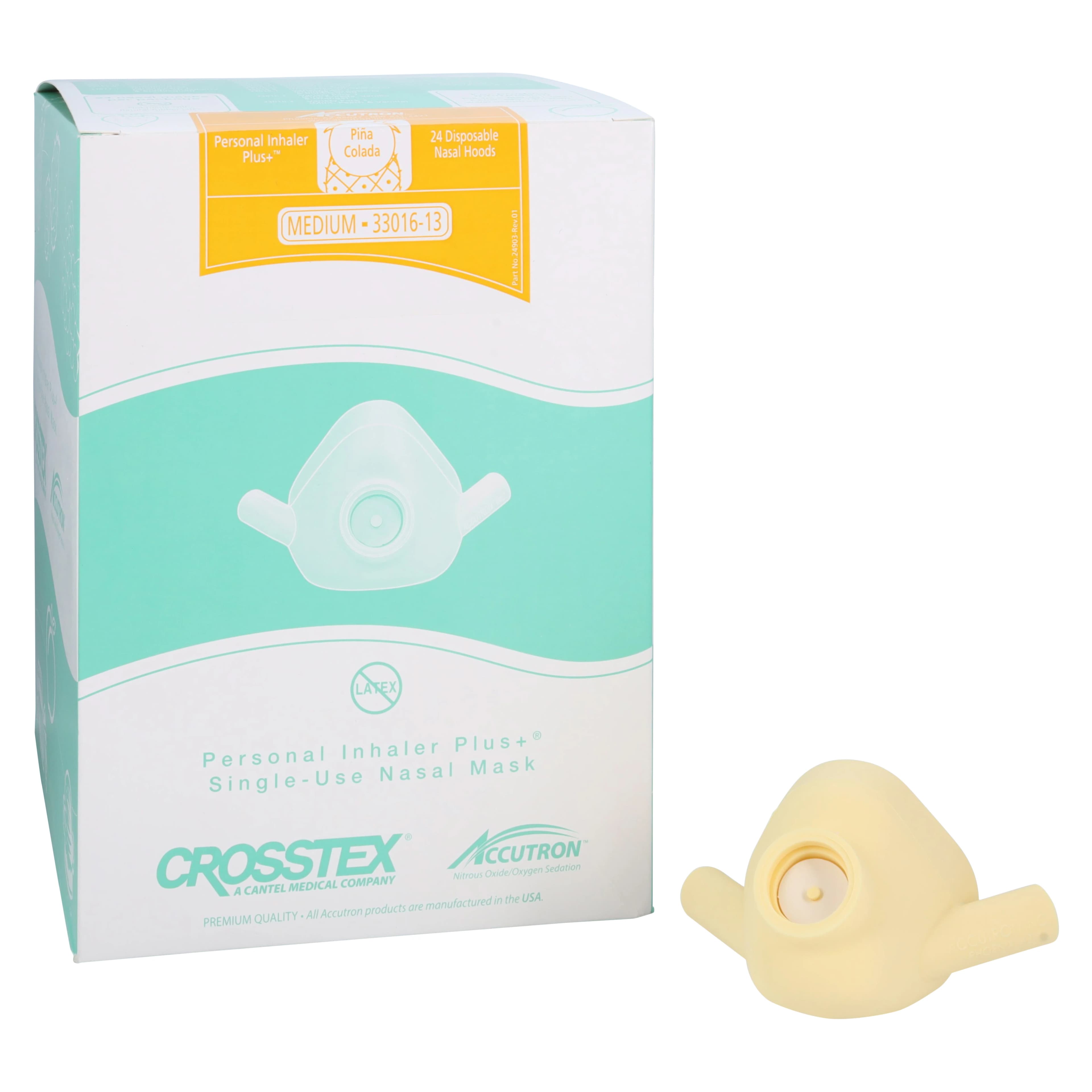 Accutron Personal Inhaler Plus (PIP+) Single-Use Nasal Hoods, Medium, Pina Colada Scent, Latex-Free, 24/Pk, 33016-13 - Personal Inhaler Plus Nasal Hoods, Medium, Pina Colada, 24/Pk, 33016-13 - Image 1
