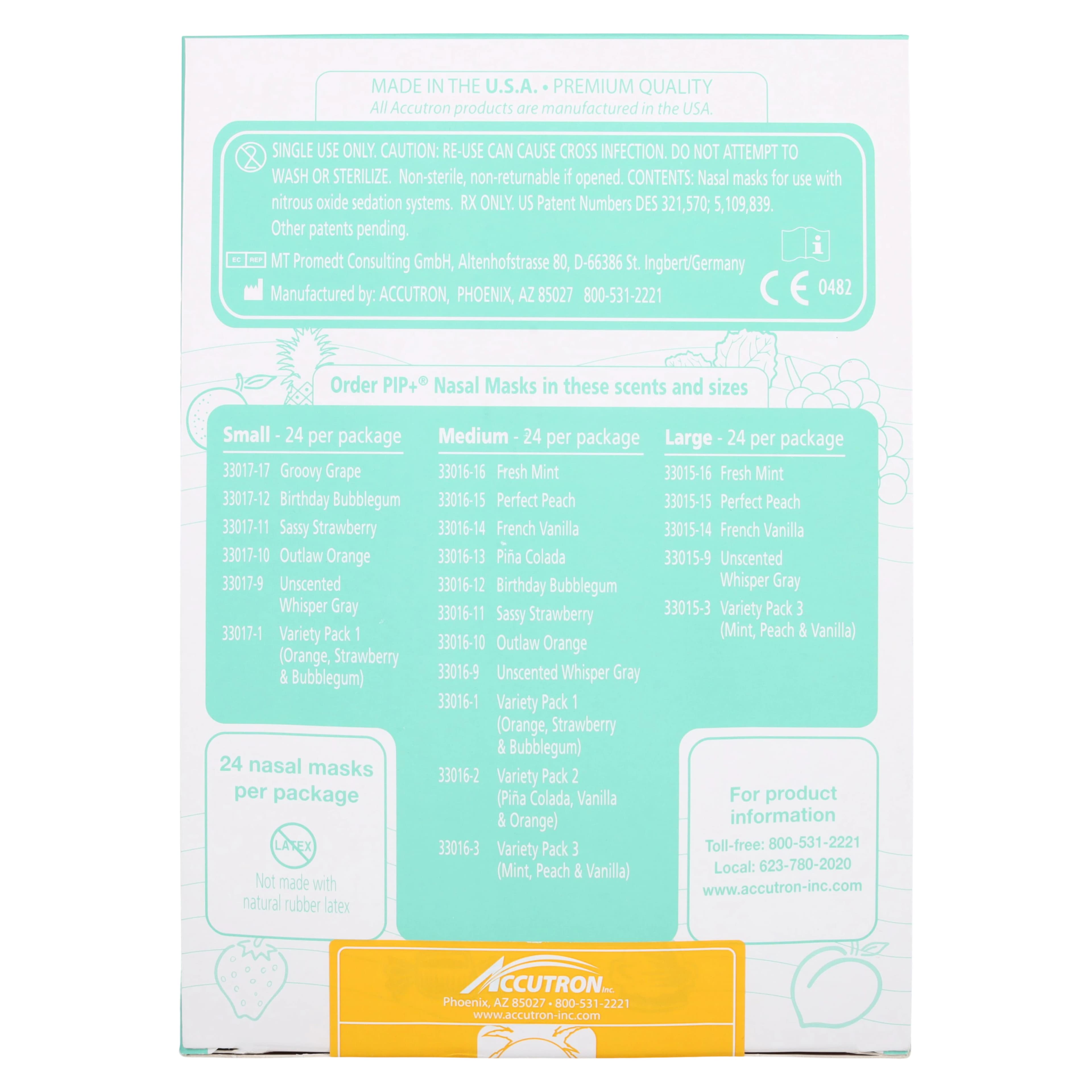 Accutron Personal Inhaler Plus (PIP+) Single-Use Nasal Hoods, Medium, Pina Colada Scent, Latex-Free, 24/Pk, 33016-13 thumbnail 7