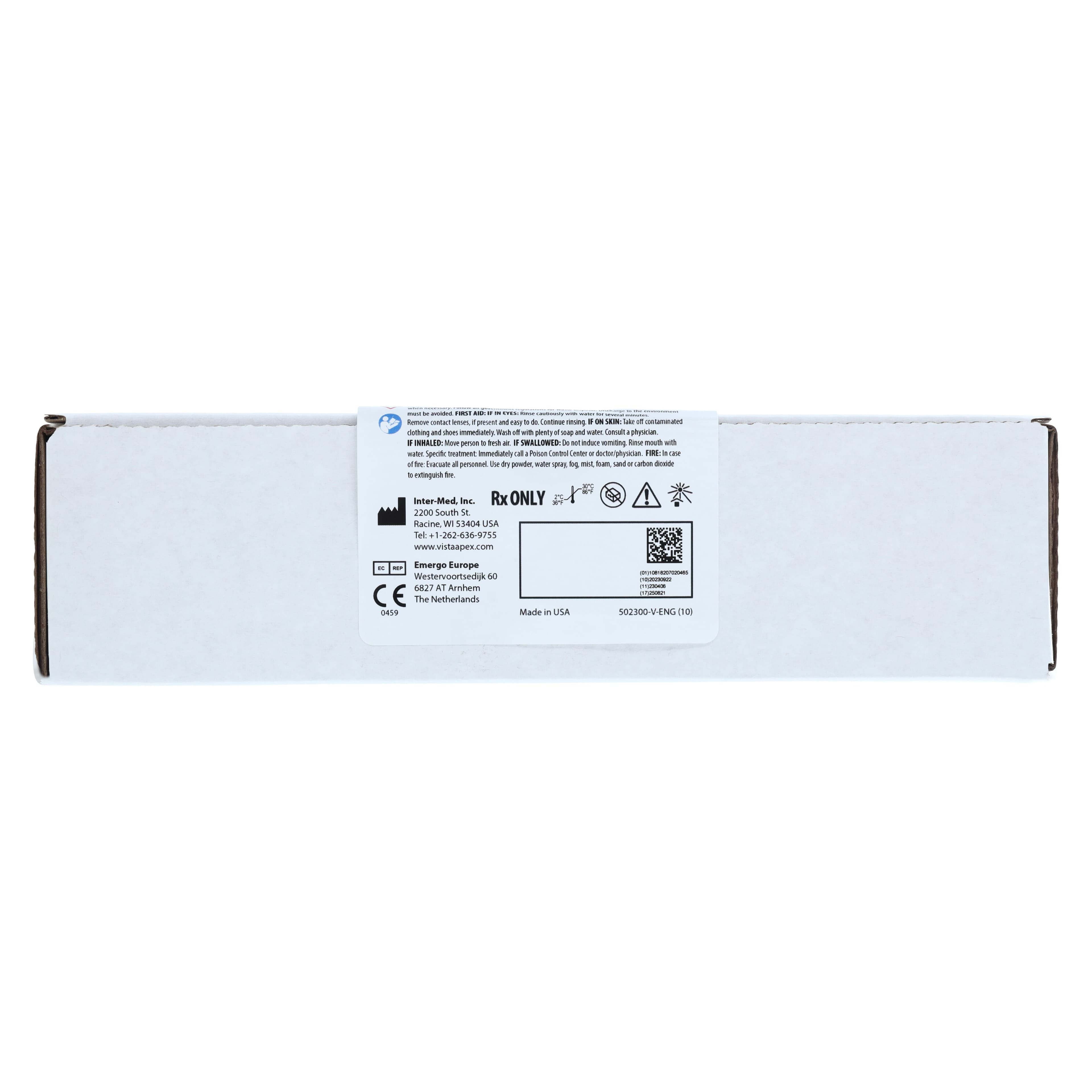 Vista Apex Sodium Hypochlorite 6% Irrigation Solution, 12 cc Prefilled Syringes, 10/Pkg, 502300 thumbnail 9