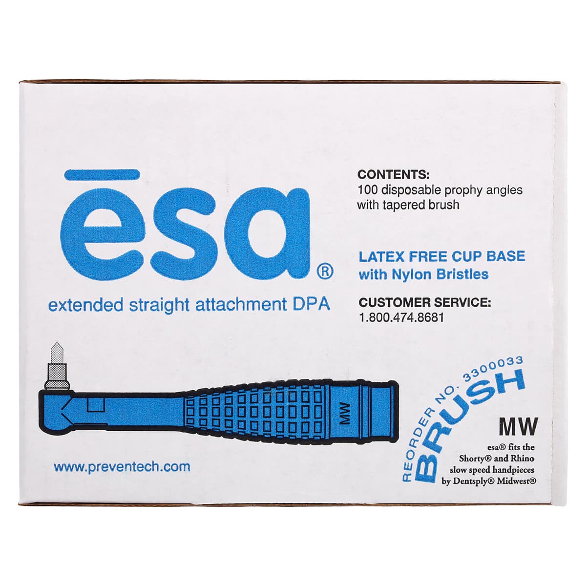 esa Disposable Prophy Angle Tapered Brush for Midwest Handpieces, 100/Box, 3300035 thumbnail 3