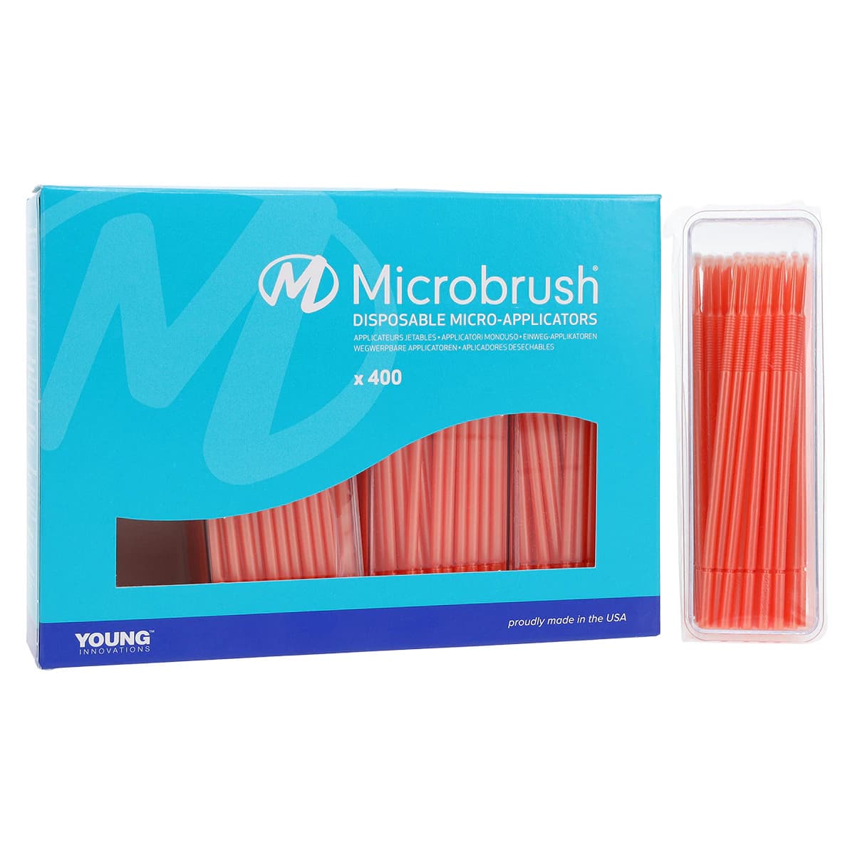 Microbrush Plus Micro-Applicator Dispenser Refills, Regular (2 mm), Peach, 400/Pk, PR400PE - Microbrush Plus Micro-Applicator Dispenser Refills, Regular, Peach, 400/Pk, PR400PE - Image 1