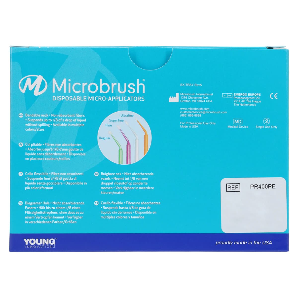 Microbrush Plus Micro-Applicator Dispenser Refills, Regular (2 mm), Peach, 400/Pk, PR400PE thumbnail 4