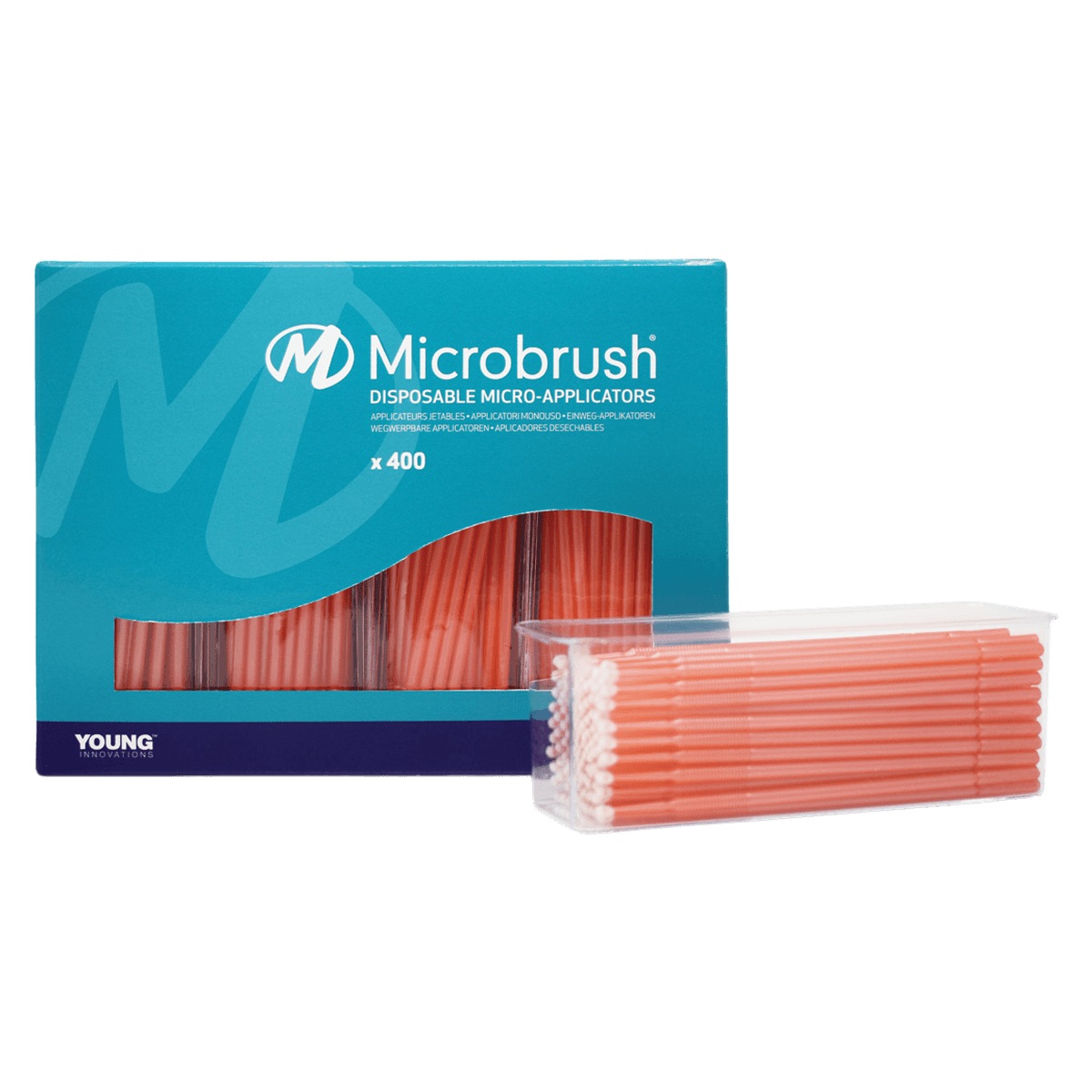 Microbrush Plus Micro-Applicator Dispenser Refills, Regular (2 mm), Peach, 400/Pk, PR400PE thumbnail 2