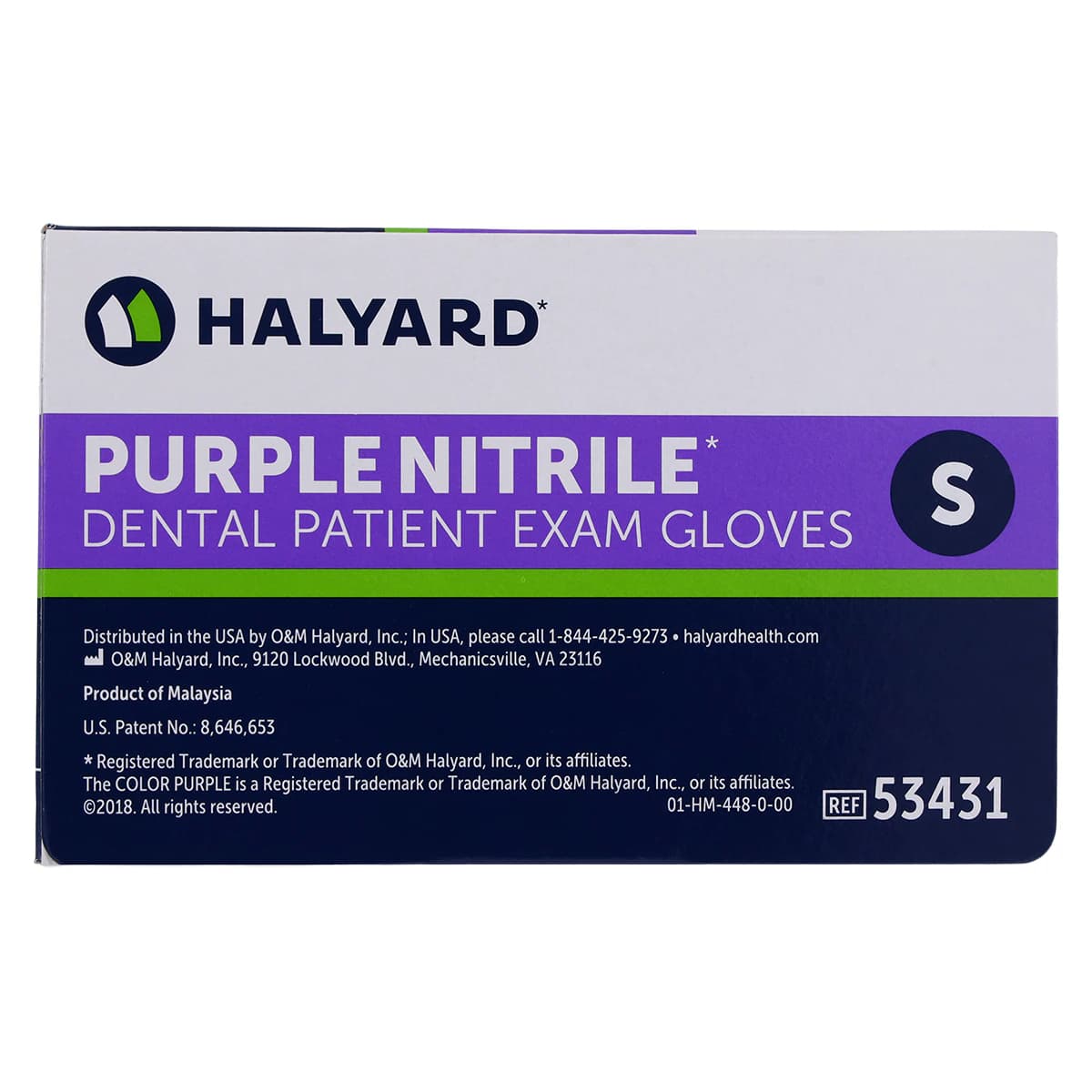 Halyard PURPLE NITRILE* Dental Exam Gloves, Powder-Free, Latex-Free, Textured, Small, Purple, 100/Bx, 53431 thumbnail 5