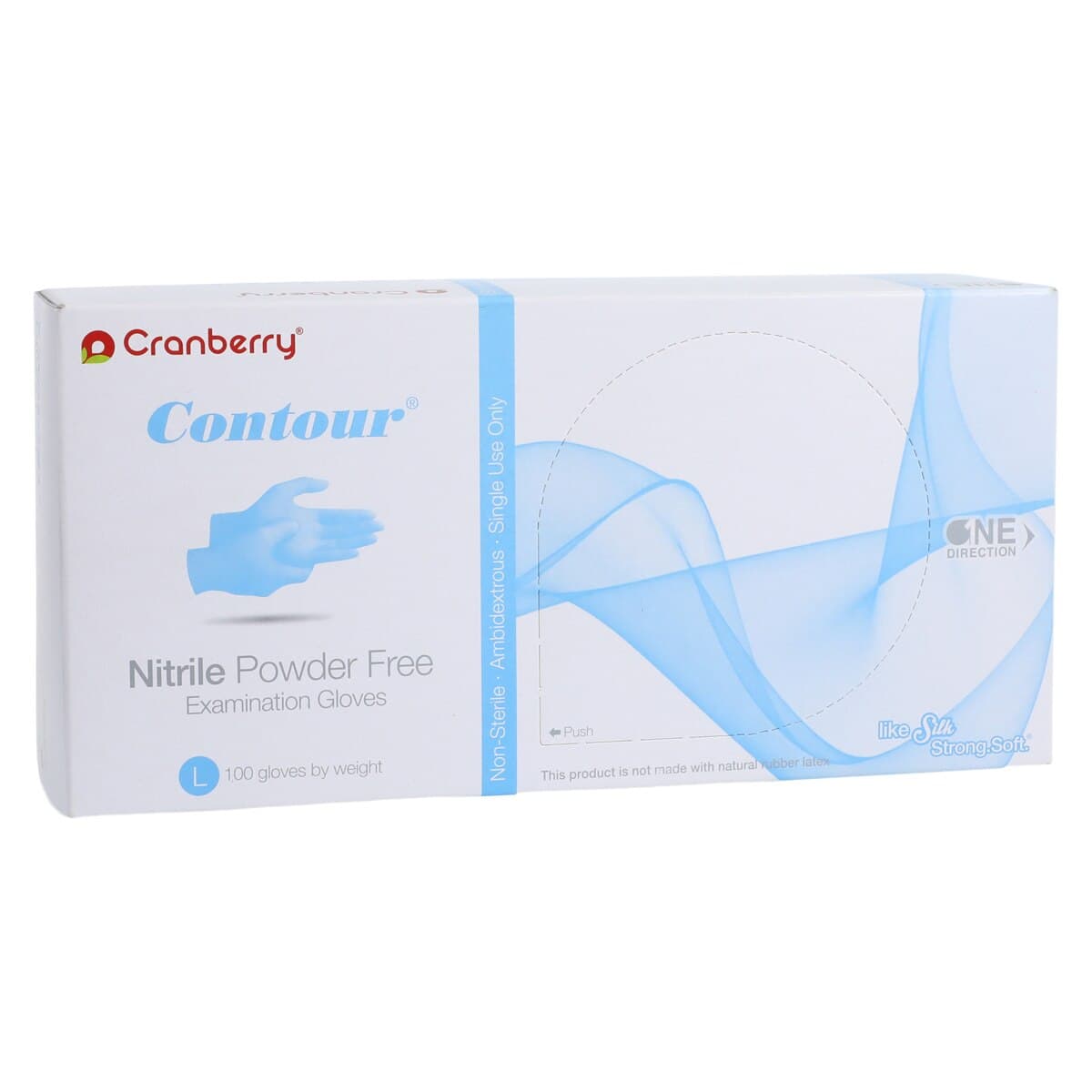 Cranberry Contour Powder-Free Nitrile Exam Gloves, Latex-Free, Blue, Large, 100/Box, CR3118 thumbnail 4