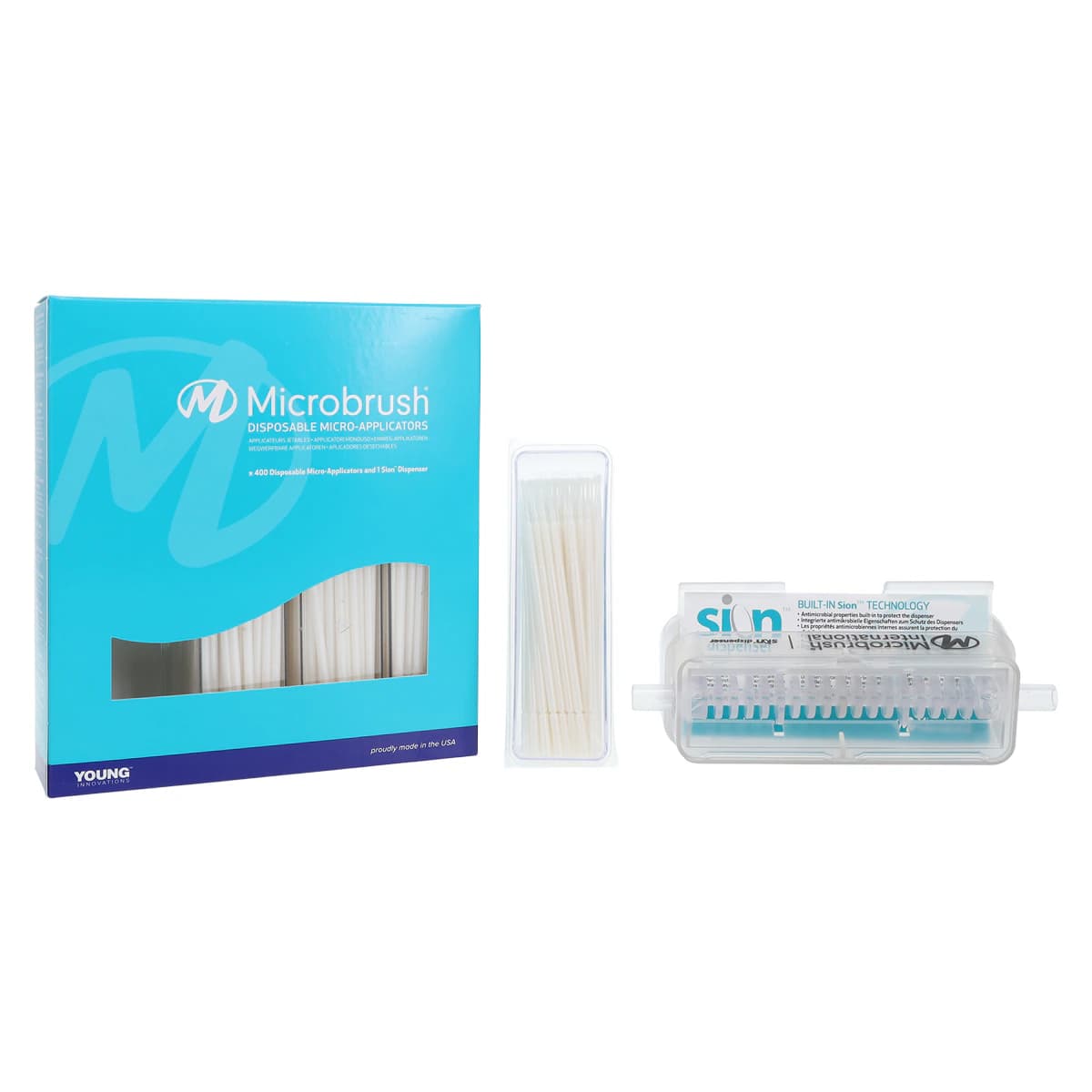 Microbrush Plus Dispenser Kit, Super Fine (1.0 mm), White, 400 Applicators (4 x 100ct Trays) + Dispenser, PSF400-KIT - Microbrush Plus Dispenser Kit - White | Super Fine (1.0 mm), PSF400-KIT - Image 1