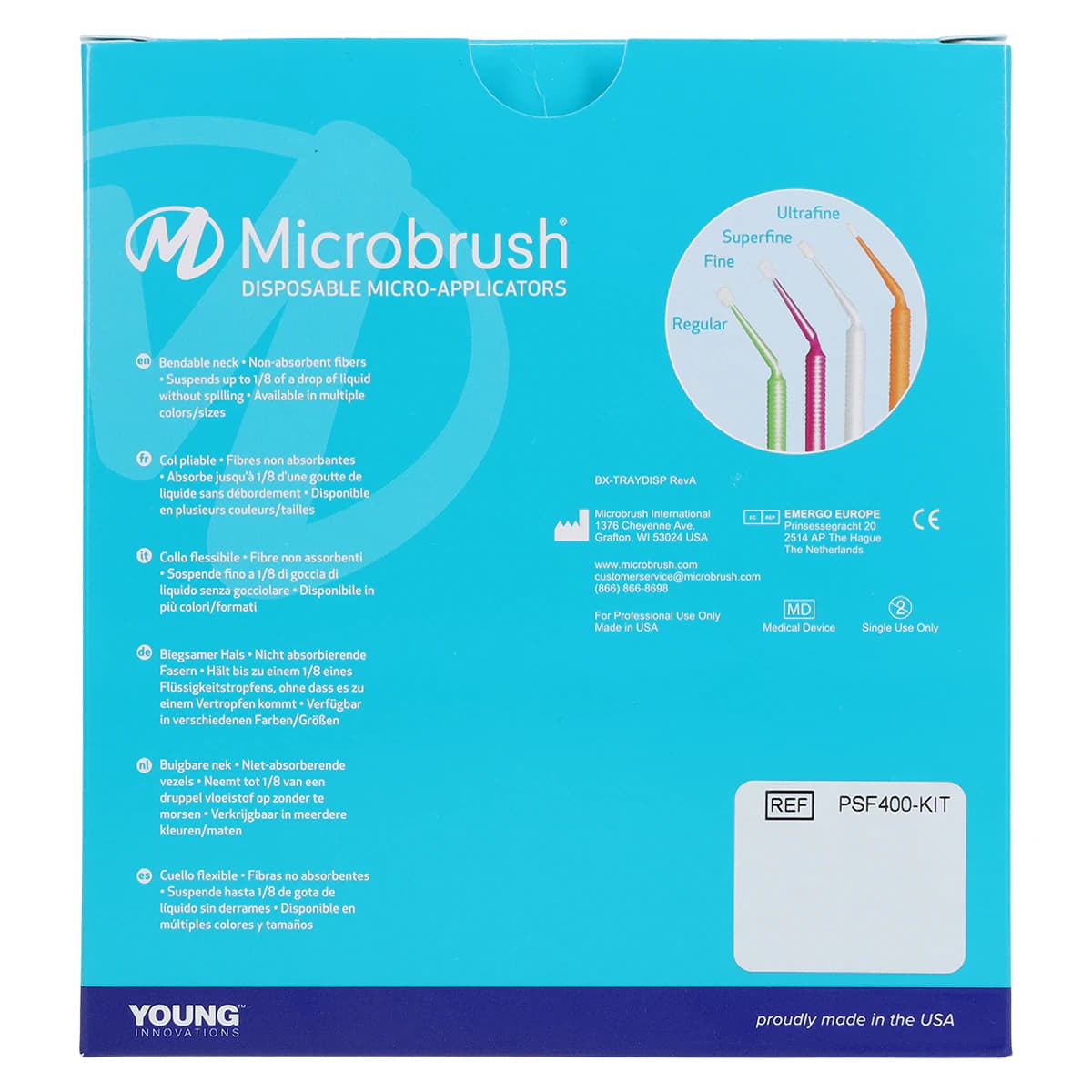Microbrush Plus Dispenser Kit, Super Fine (1.0 mm), White, 400 Applicators (4 x 100ct Trays) + Dispenser, PSF400-KIT thumbnail 7