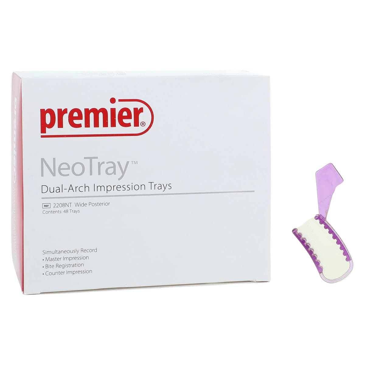 NeoTray Wide Posterior Triple Bite Impression Trays, Gold Mesh, 48/Bx, 2208NT - Neotray Wide Posterior 48Bx - Image 1