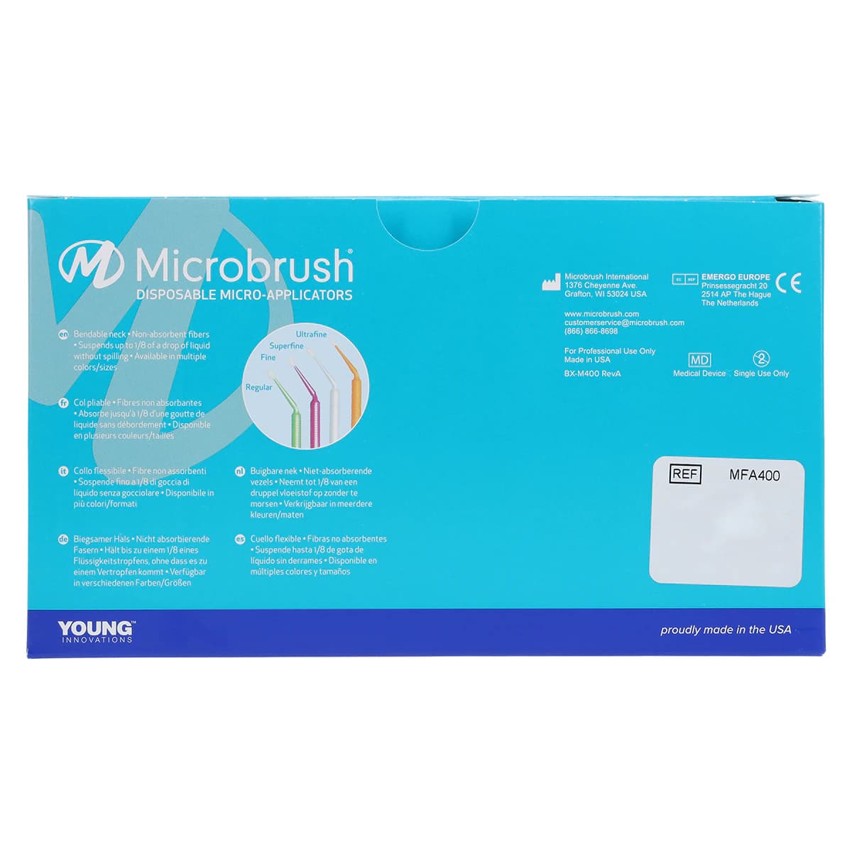 Microbrush Tube Series Disposable Micro Applicators, Fine 1.5mm, Yellow/Pink, 400/Pk, MFA400 thumbnail 7